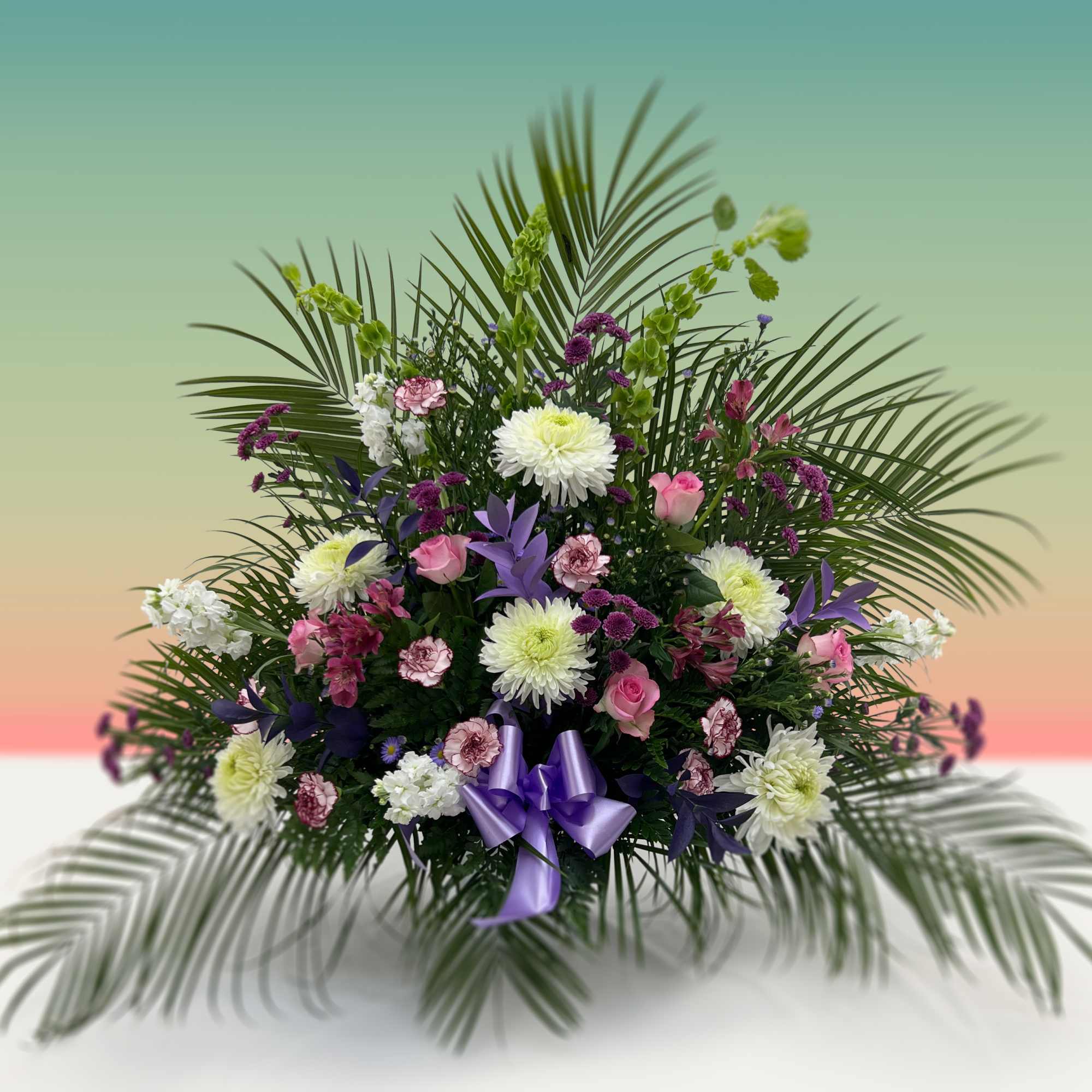 Assorted purple, pink, and white alstroemeria, carnations, and delphiniums.  Assorted purple, pink, and white alstroemeria, carnations, and delphiniums.