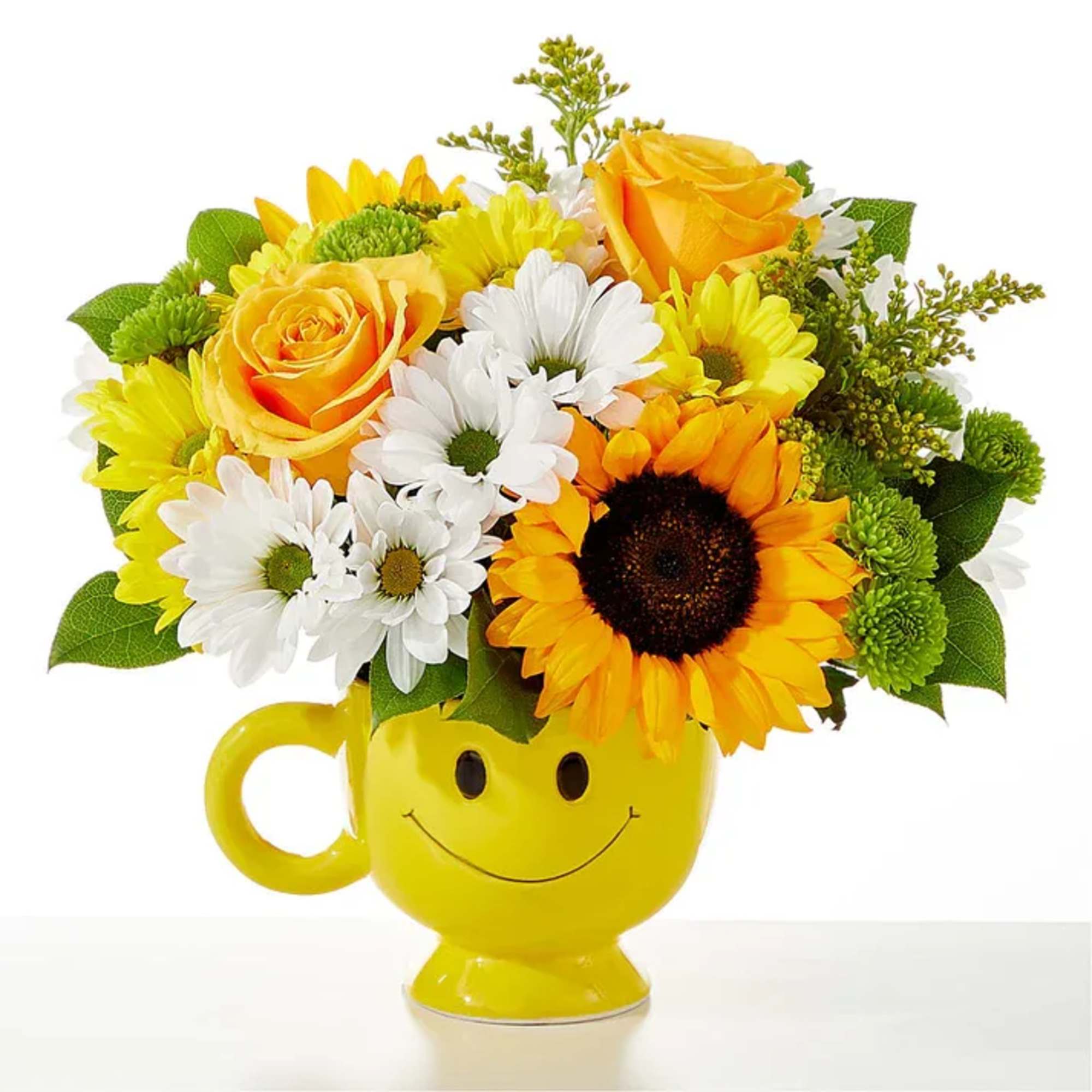 Put a smile on their face with this mug of sunny blooms!
Details
The