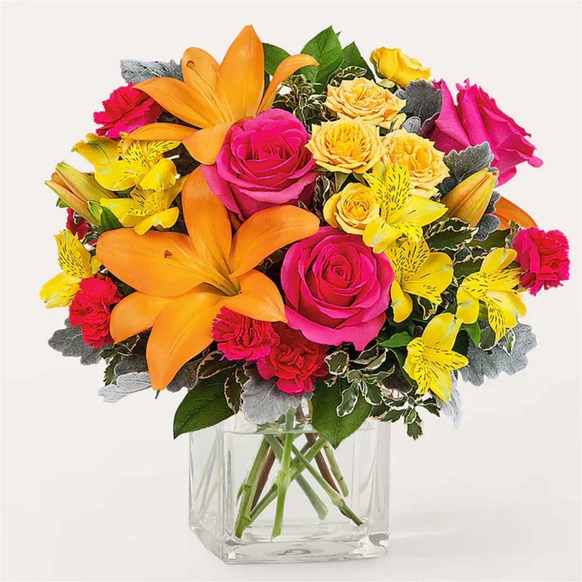 Teleport to the tropics with this vibrant bouquet, packed full of toasty