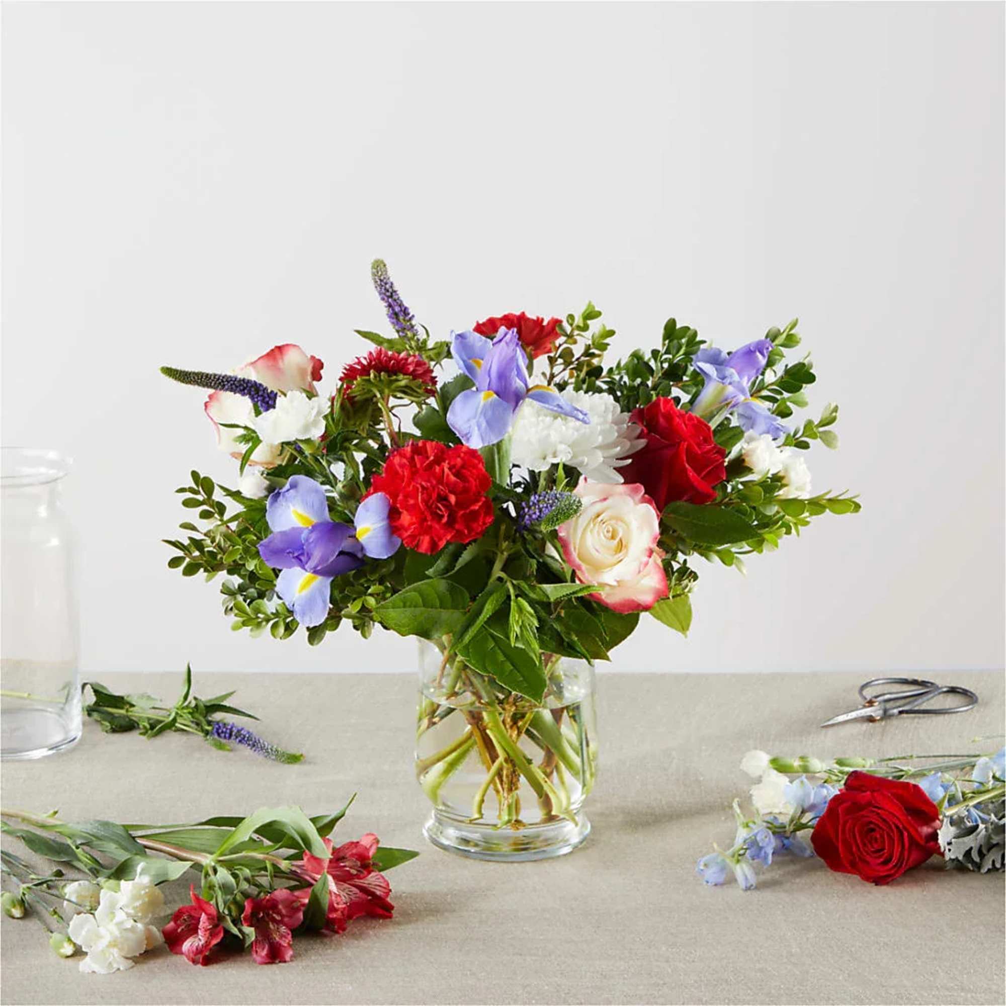 Raise a flag of flowers for America&#039;s holidays. Our Florist Originals Bouquets