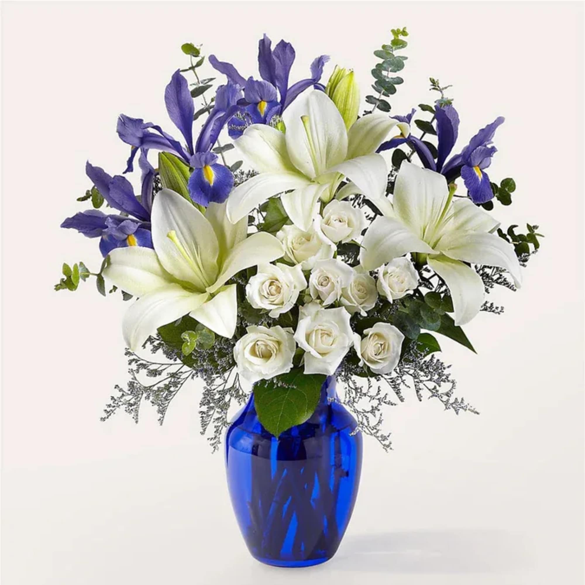 Take a deep breath with a peaceful blue and white bouquet, beautiful