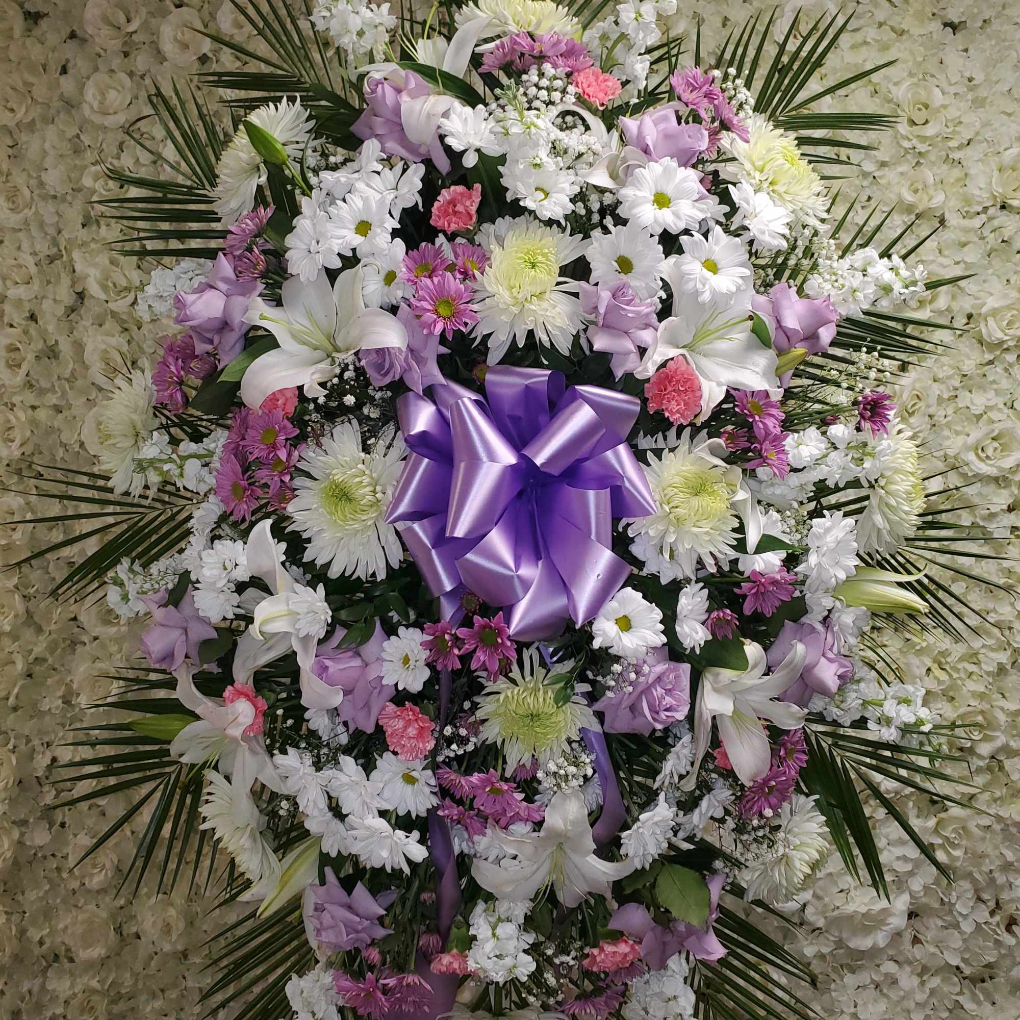 Lavender, pink and white standing spray  Lavender, pink and white standing spray