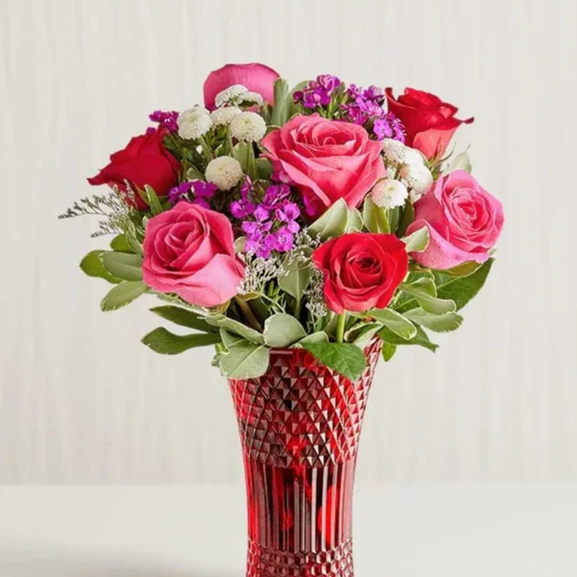 The key to an unforgettable Valentine&rsquo;s Day. Red, pink, and purple blooms
