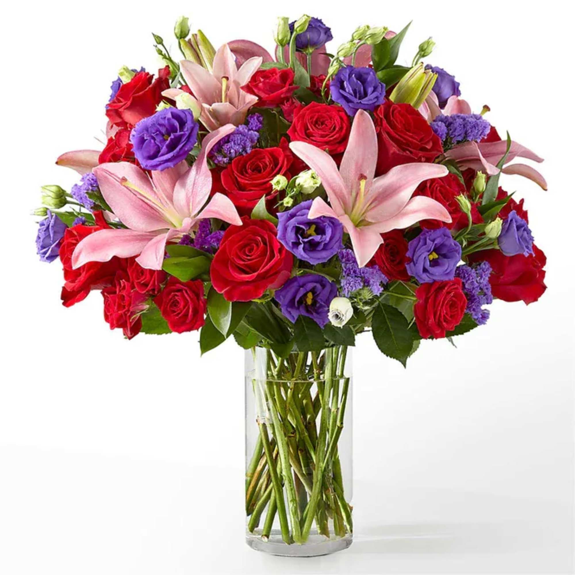 This dreamy jewel toned bouquet combines bold color and eye catching texture