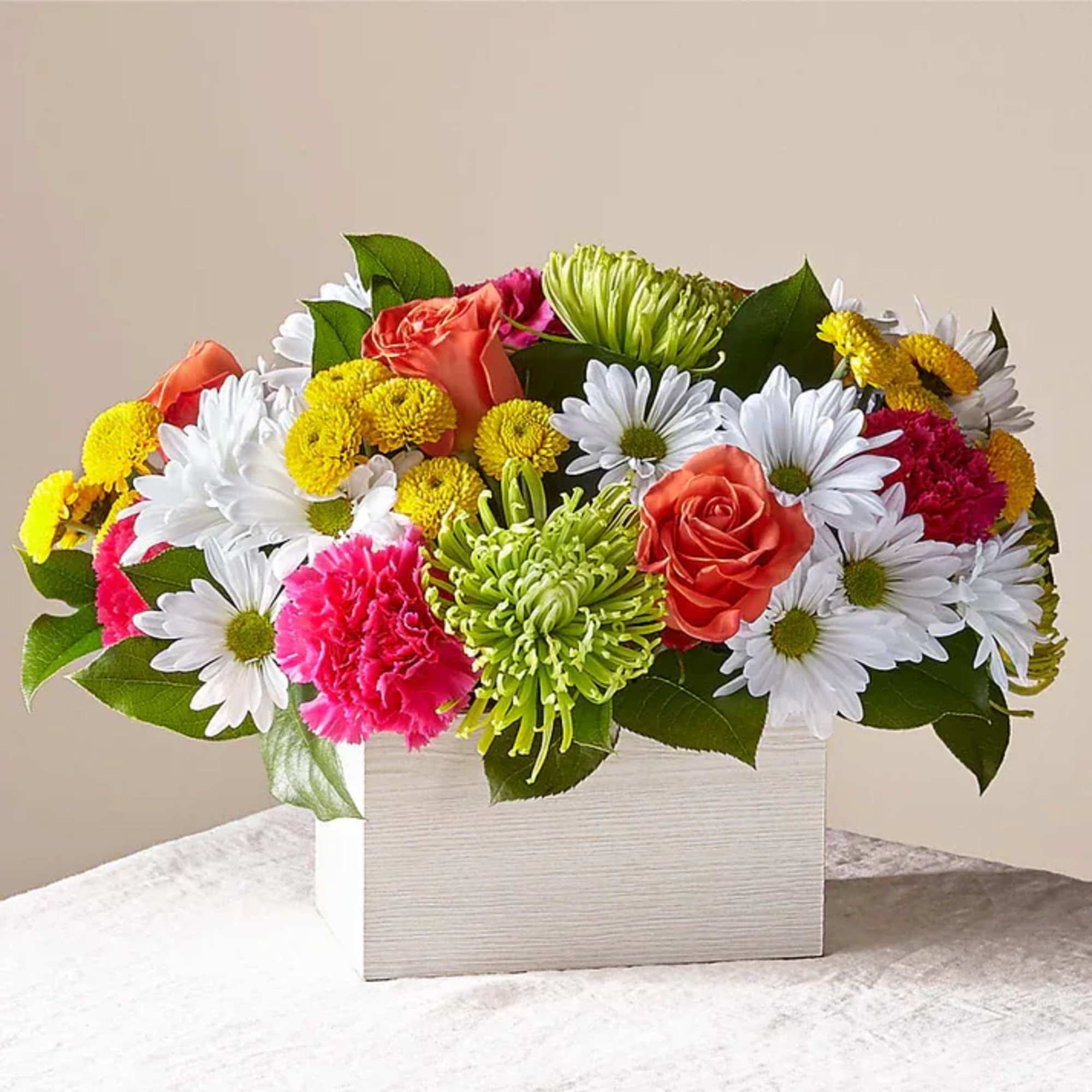 What&#039;s the scoop on this bright arrangement? Well, our Sorbet Bouquet is