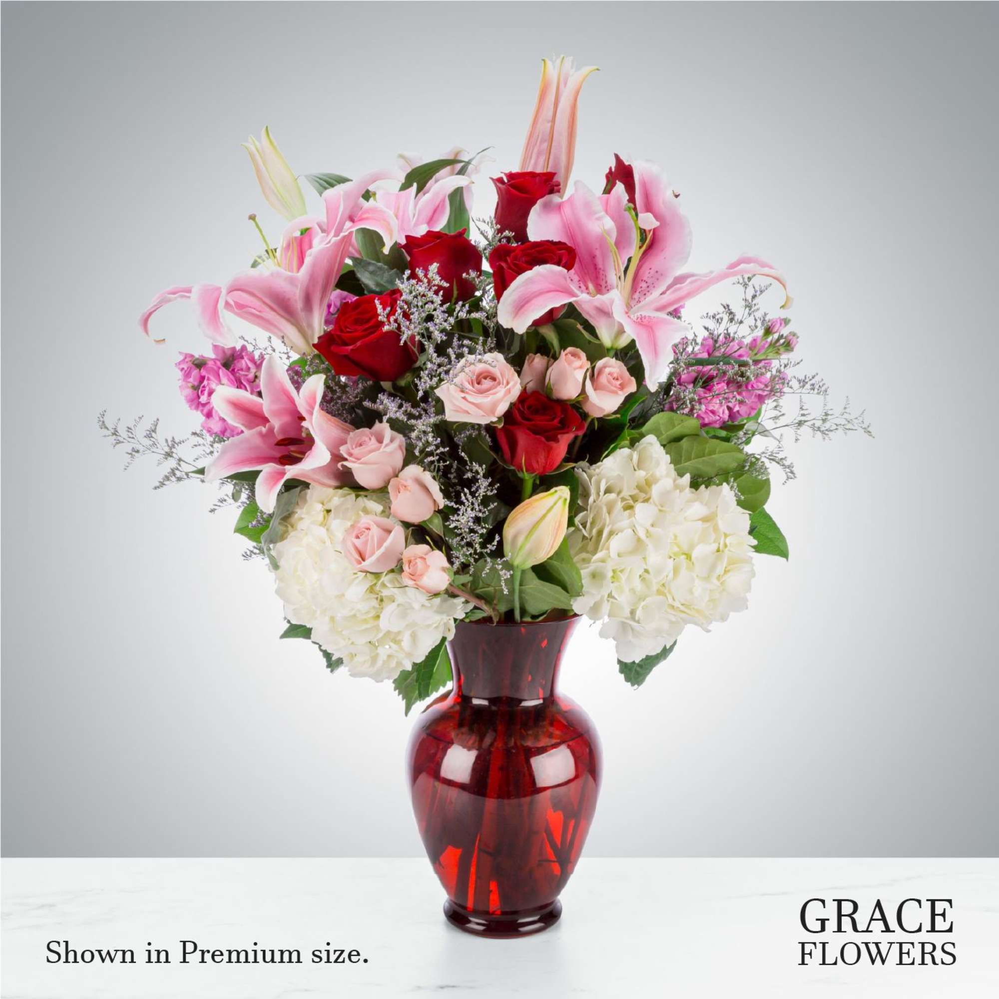 Crimson Elegance is a luxurious composition of romance and grace. Featuring rich
