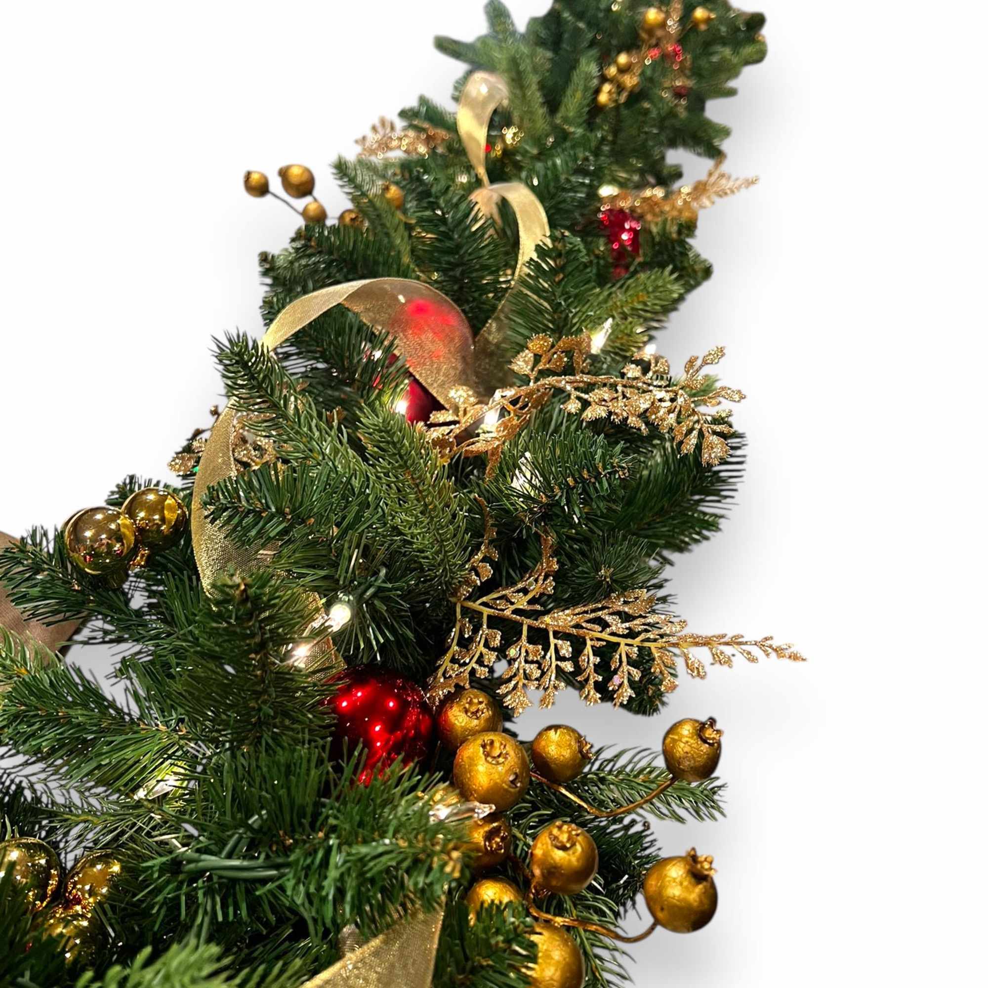 Pre-Lit Christmas Garland: This 9 FT Christmas garland comes pre-strung with warm