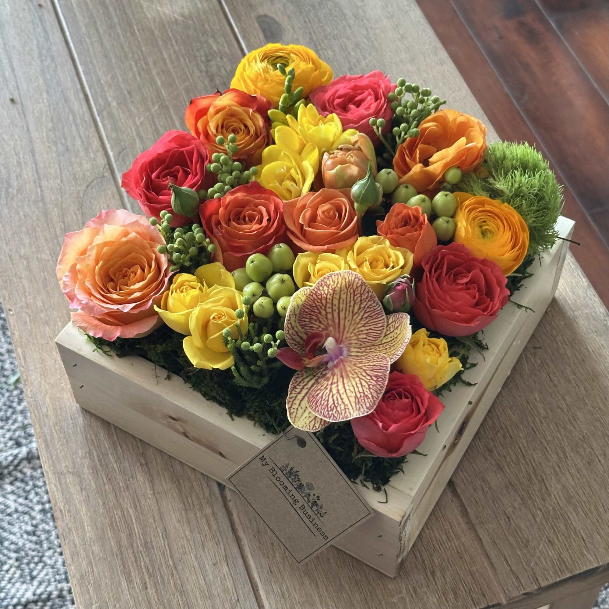 Spring is here! and our Spring Box is a wood box filled