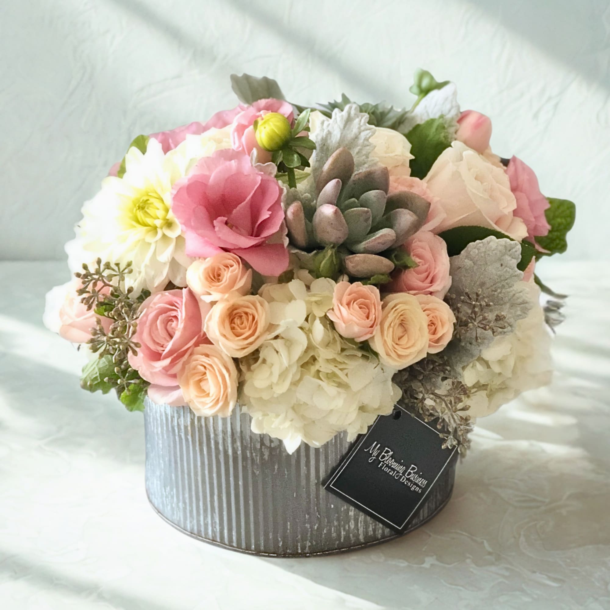 Vintage Charm Arrangement by My Blooming Business

Timeless elegance meets rustic beauty in