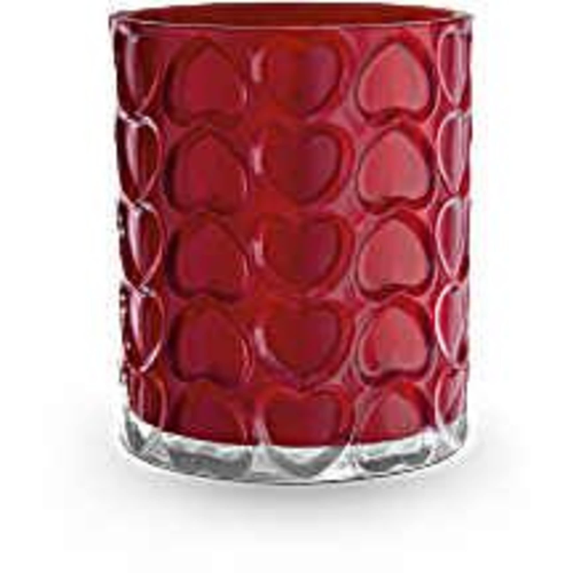 Adorned with a charming heart pattern and gleaming with a pearlescent finish