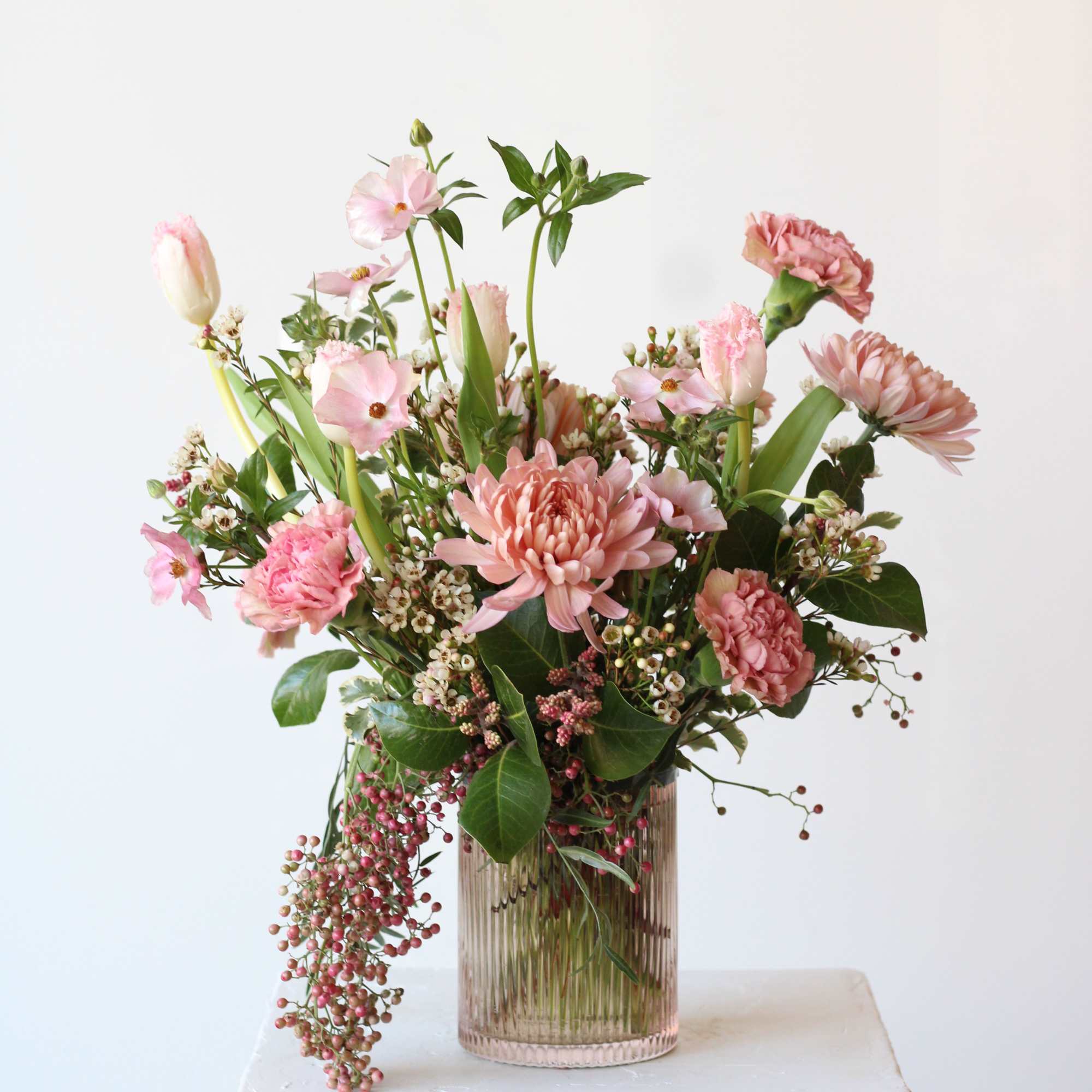 Brighten someone&rsquo;s day with our Blush Blooms arrangement&mdash;a celebration of all things