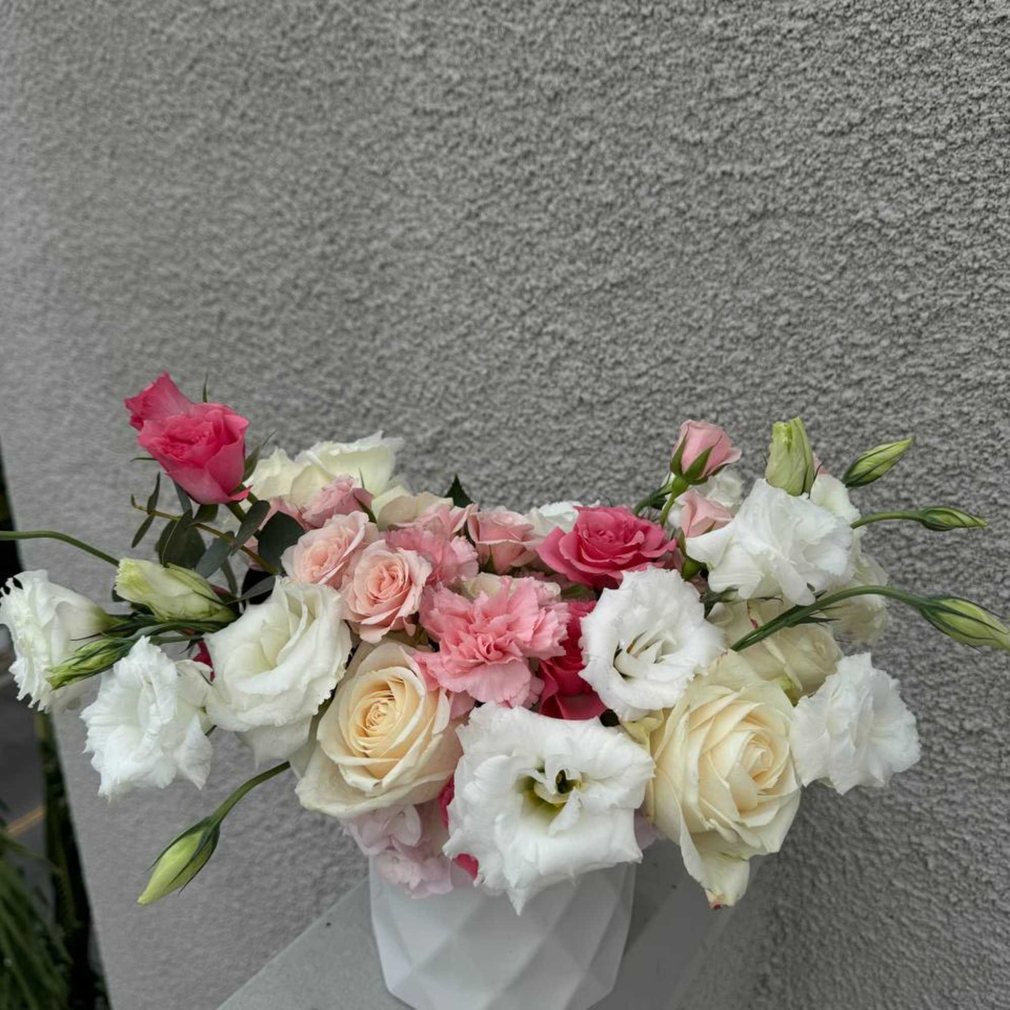 Elegance 
A symphony of soft pinks, creamy whites, and delicate textures, this Elegance 
A symphony of soft pinks, creamy whites, and delicate textures, this