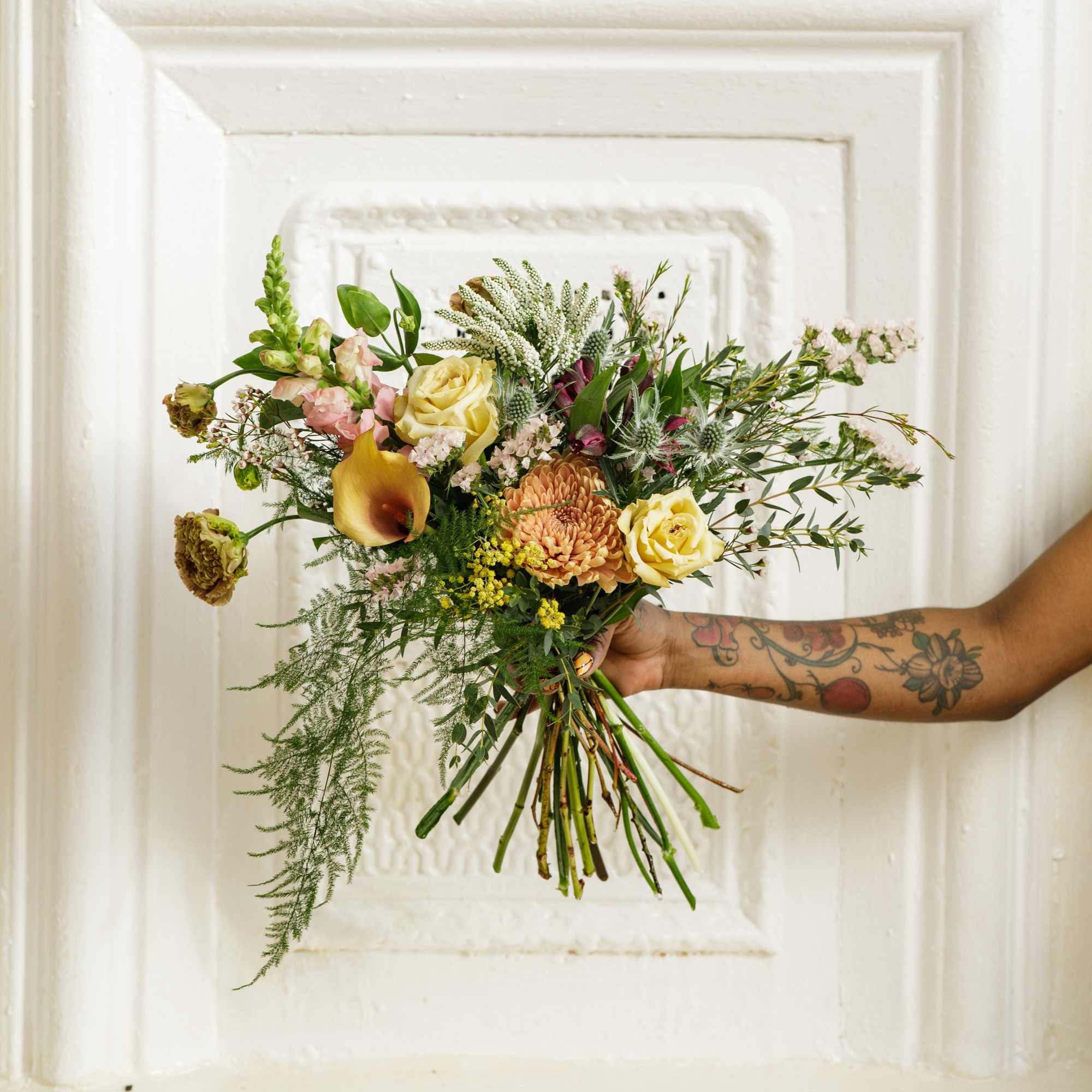 Gift them this fresh hand-tied bouquet, created using a mix of fragrant