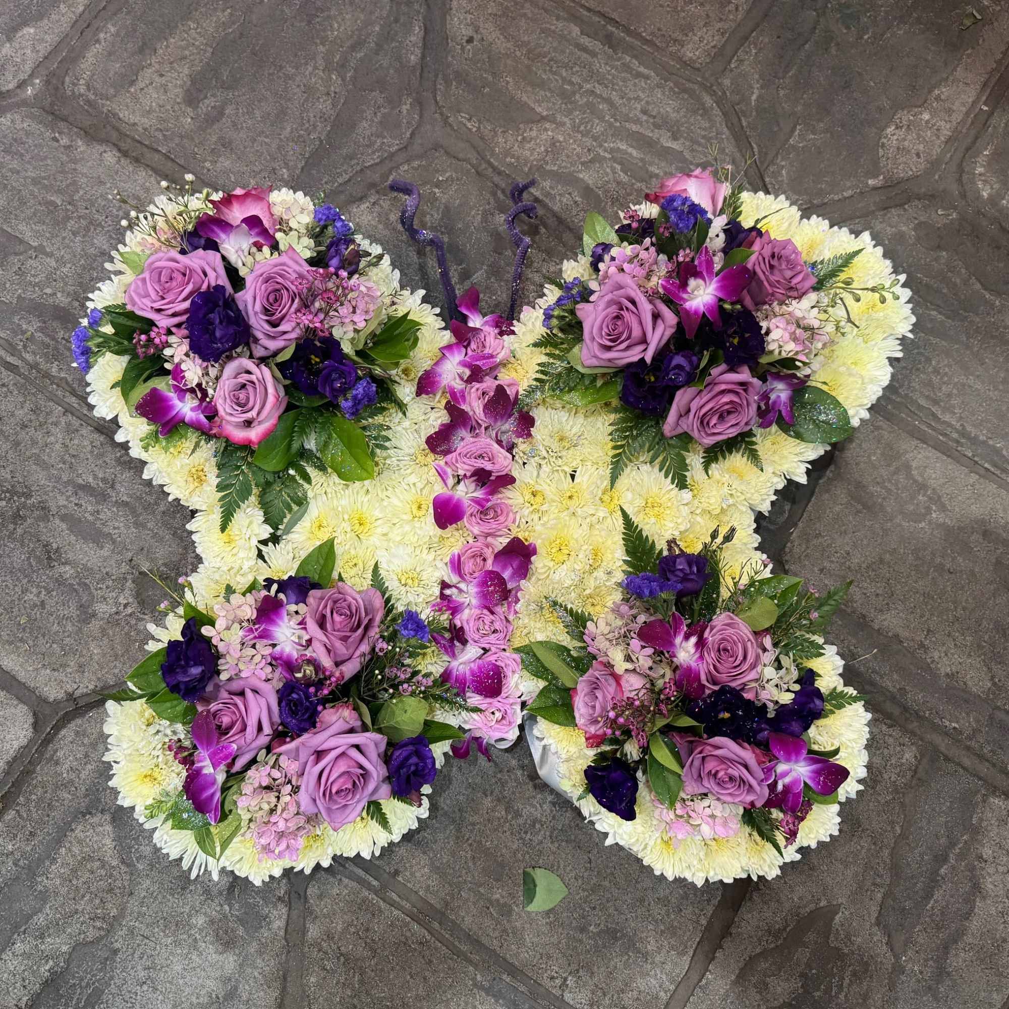 The custom butterfly can be customized to any color. Please call the