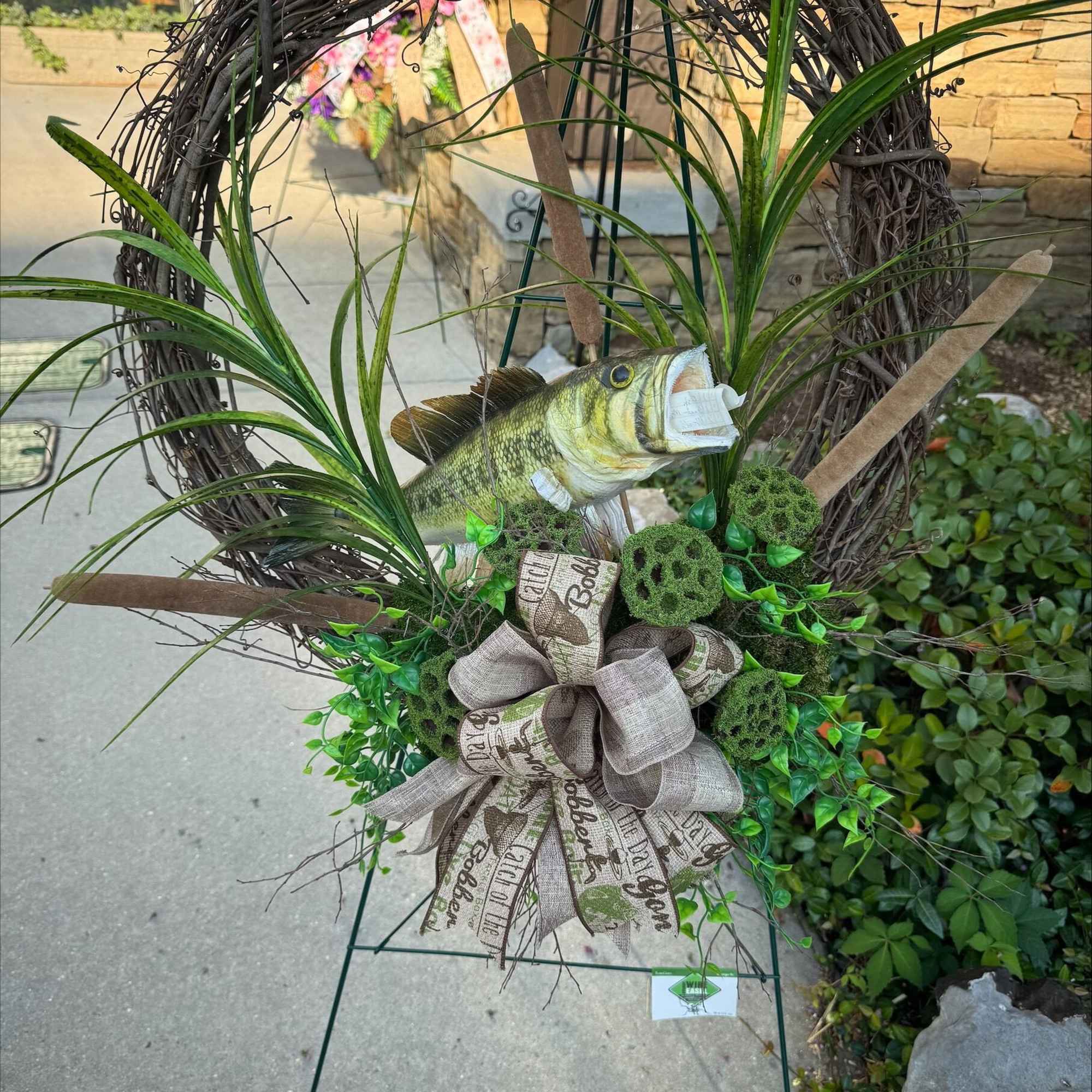 Man, Fishing wreath or Funeral piece 