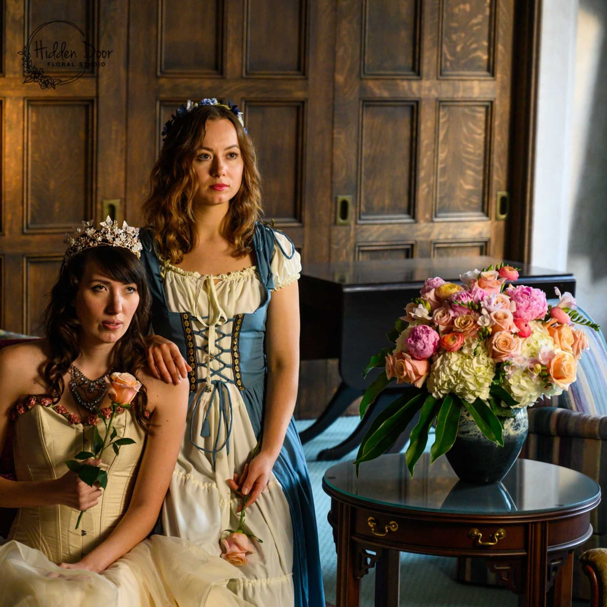 Beautiful, romantic floral arrangement fit for a princess. 