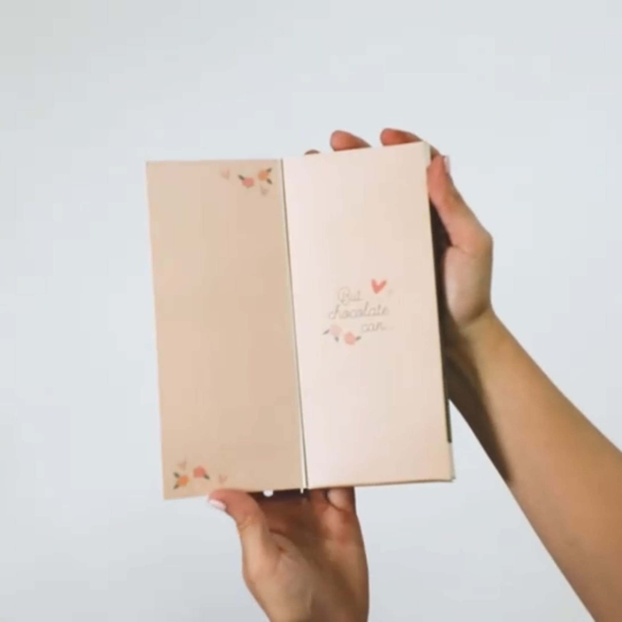 A thank you card that says more... because there is chocolate inside!