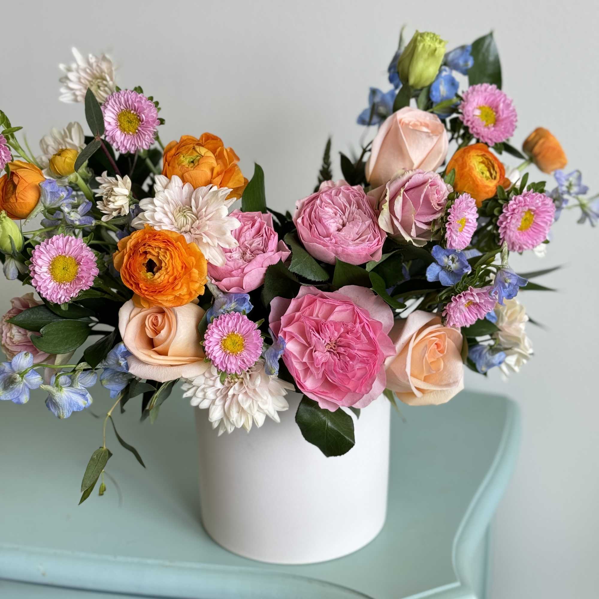 A gorgeous and colorful palate of premium flowers