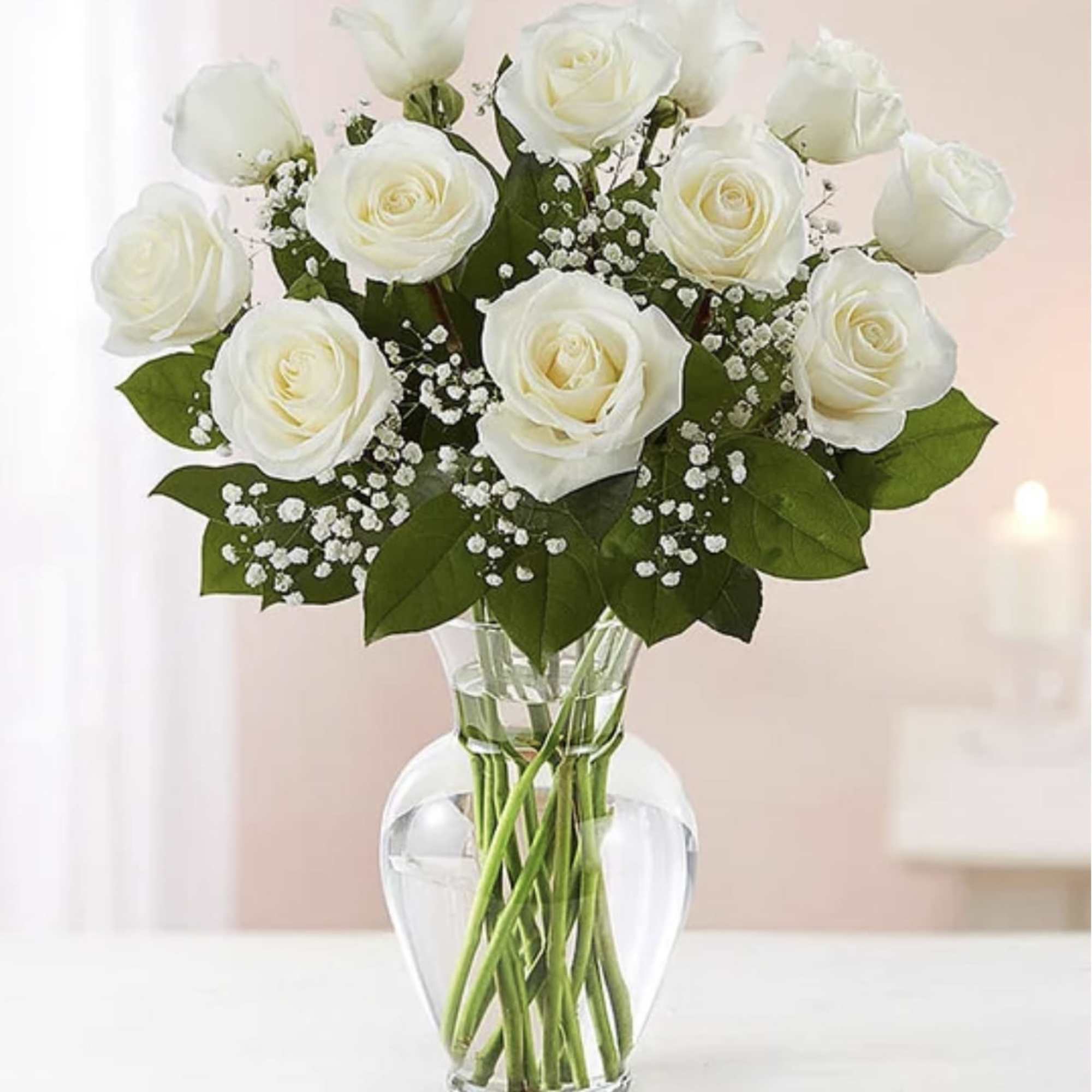 A dozen white roses are a classic gift! Perfect for Valentine's Day A dozen white roses are a classic gift! Perfect for Valentine's Day