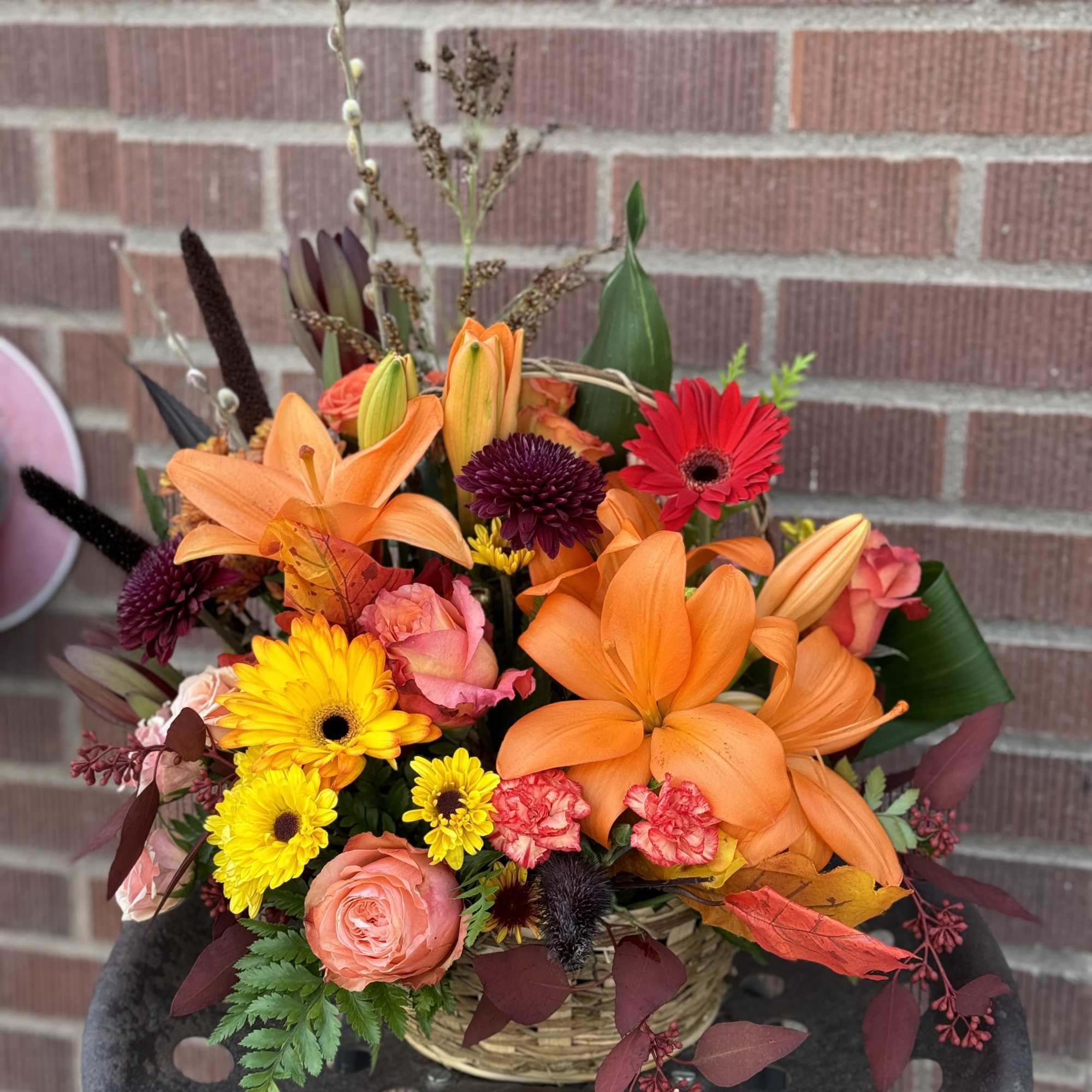 Fall blooms, designed by one of our local gals! Featuring gerberas and Fall blooms, designed by one of our local gals! Featuring gerberas and