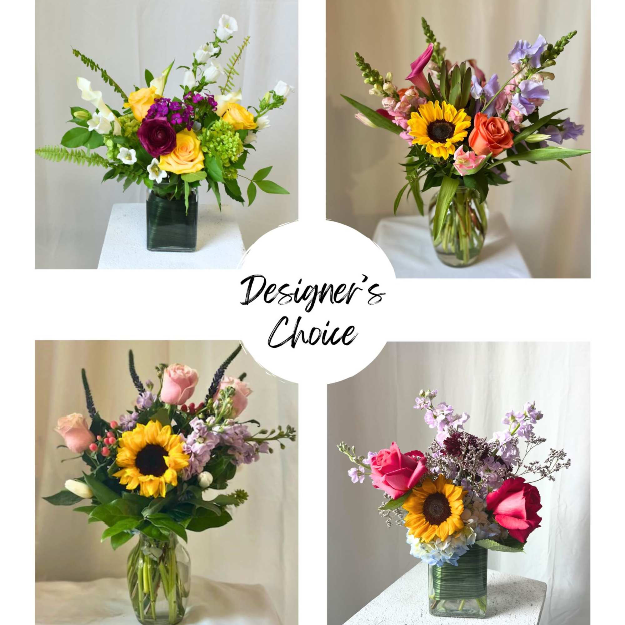Let our talented designer make a beautiful bright arrangement with fresh and Let our talented designer make a beautiful bright arrangement with fresh and