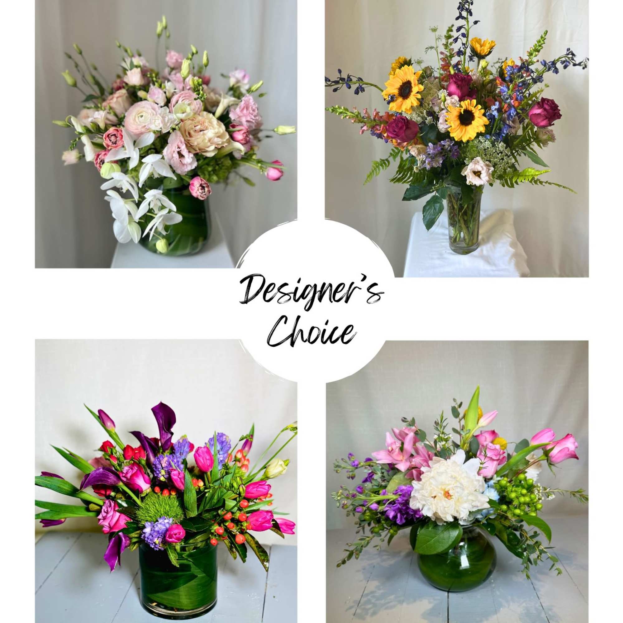 Let our talented designer make a beautiful bright arrangement with fresh and Let our talented designer make a beautiful bright arrangement with fresh and