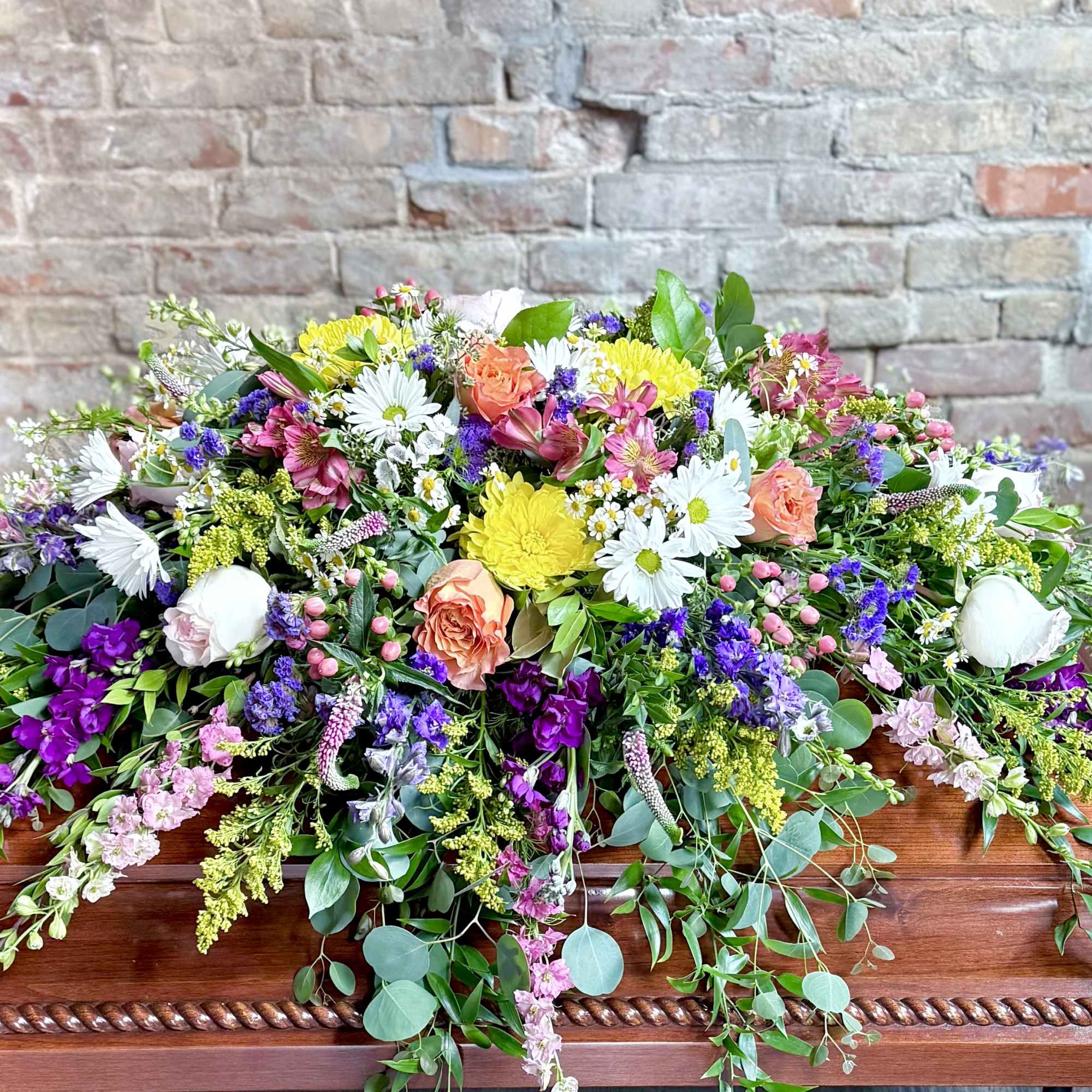 This beautiful casket spray is the perfect size for the middle of This beautiful casket spray is the perfect size for the middle of