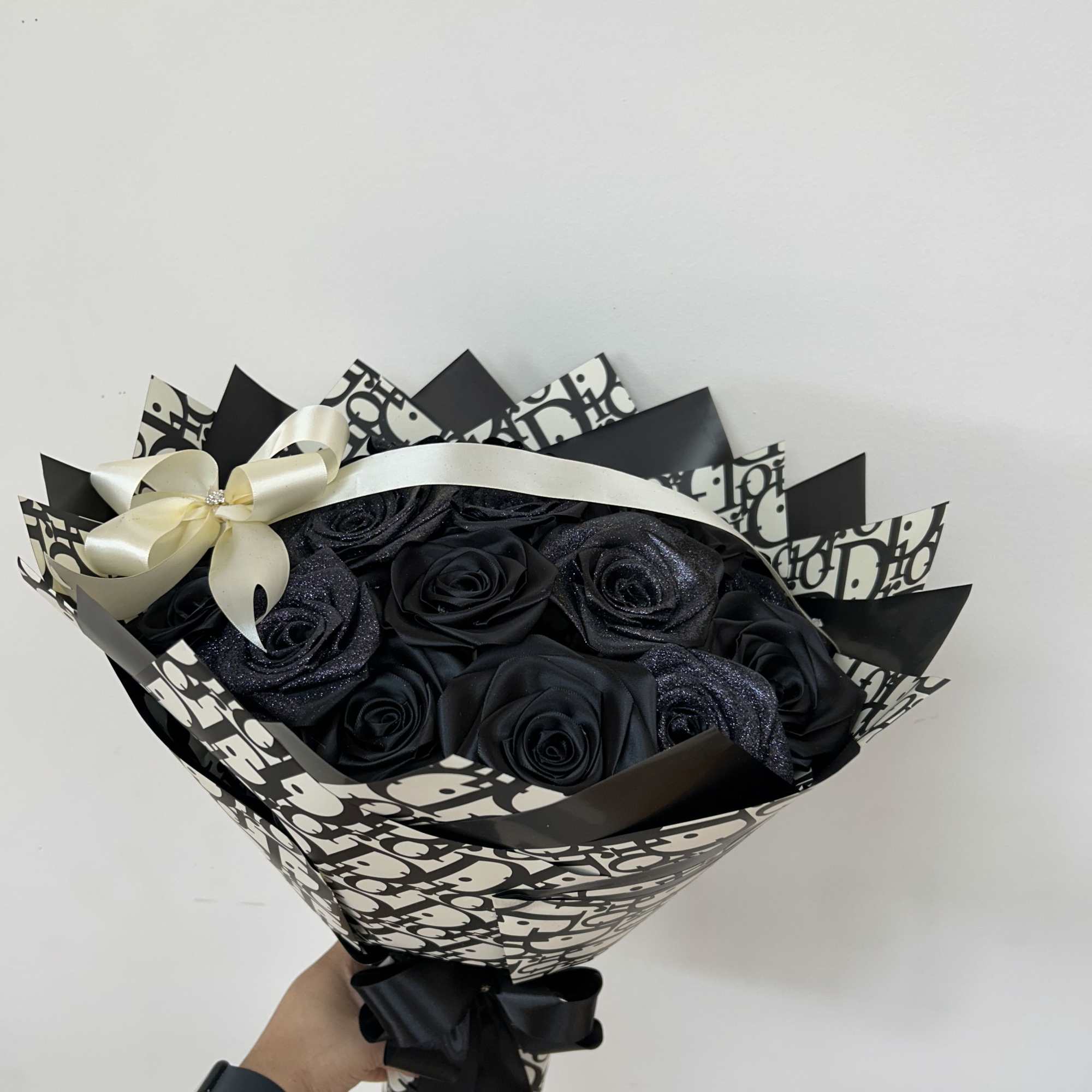 Beautiful ribbon rose bouquets can be customized with a small phrase ideal Beautiful ribbon rose bouquets can be customized with a small phrase ideal