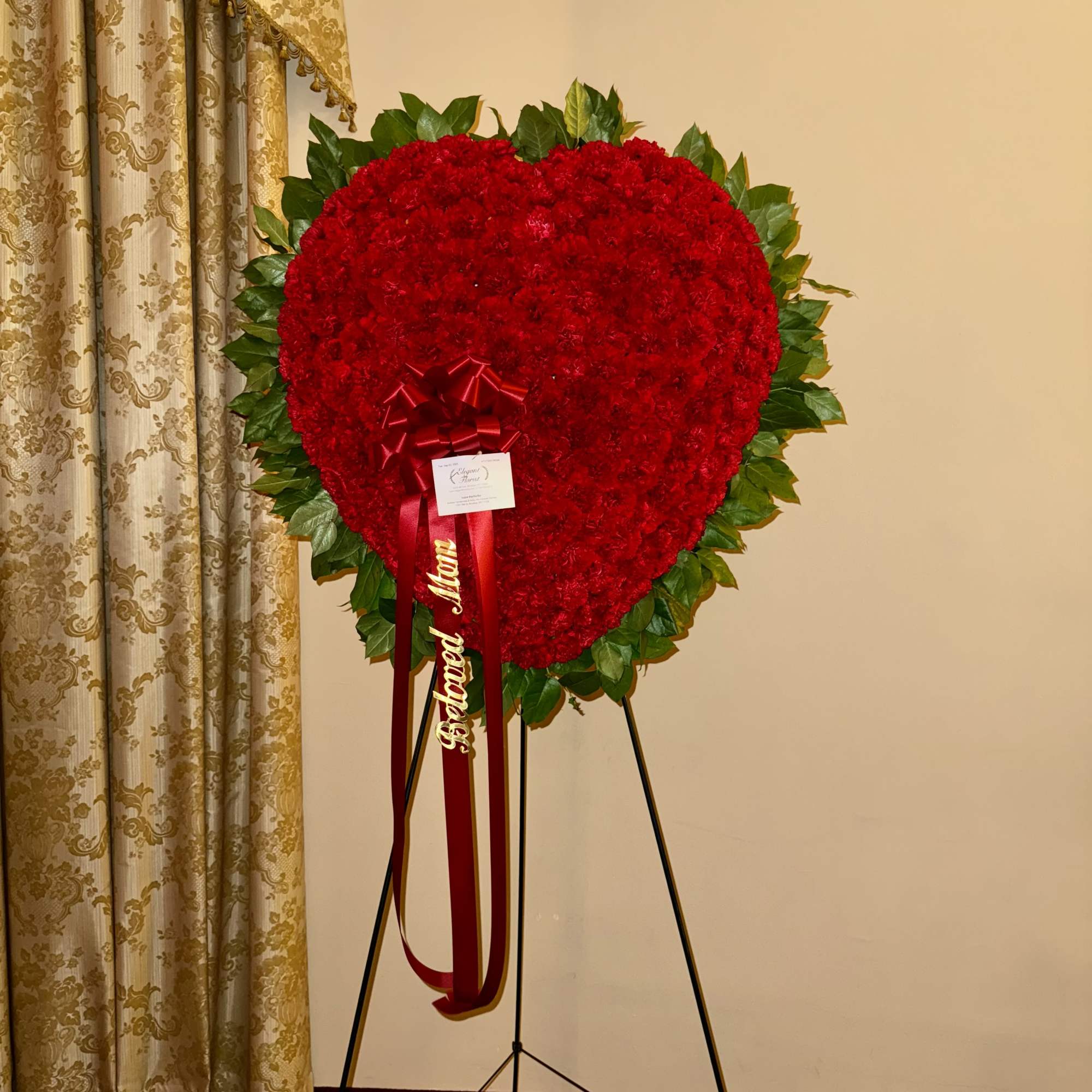 A graceful symbol of love and remembrance, this full heart of rich