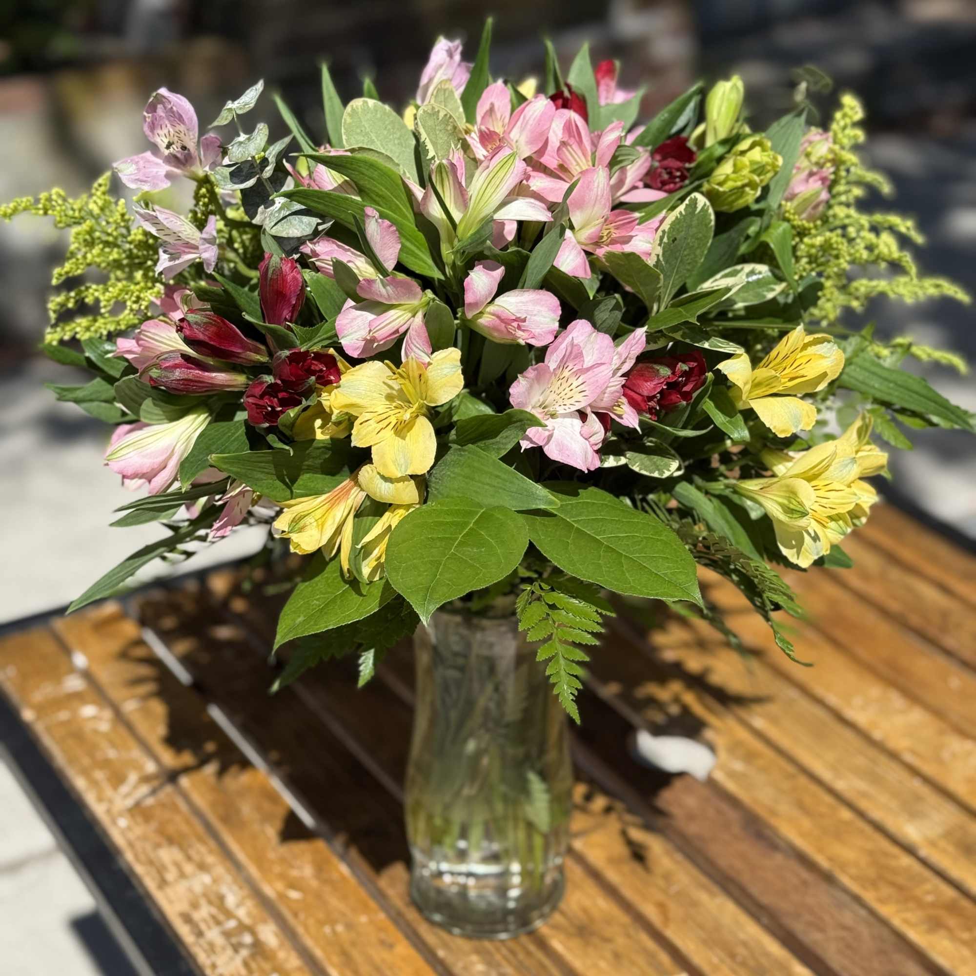 Alstroemeria arranged in a vase. Fresh and Long Lasting Blooms! 