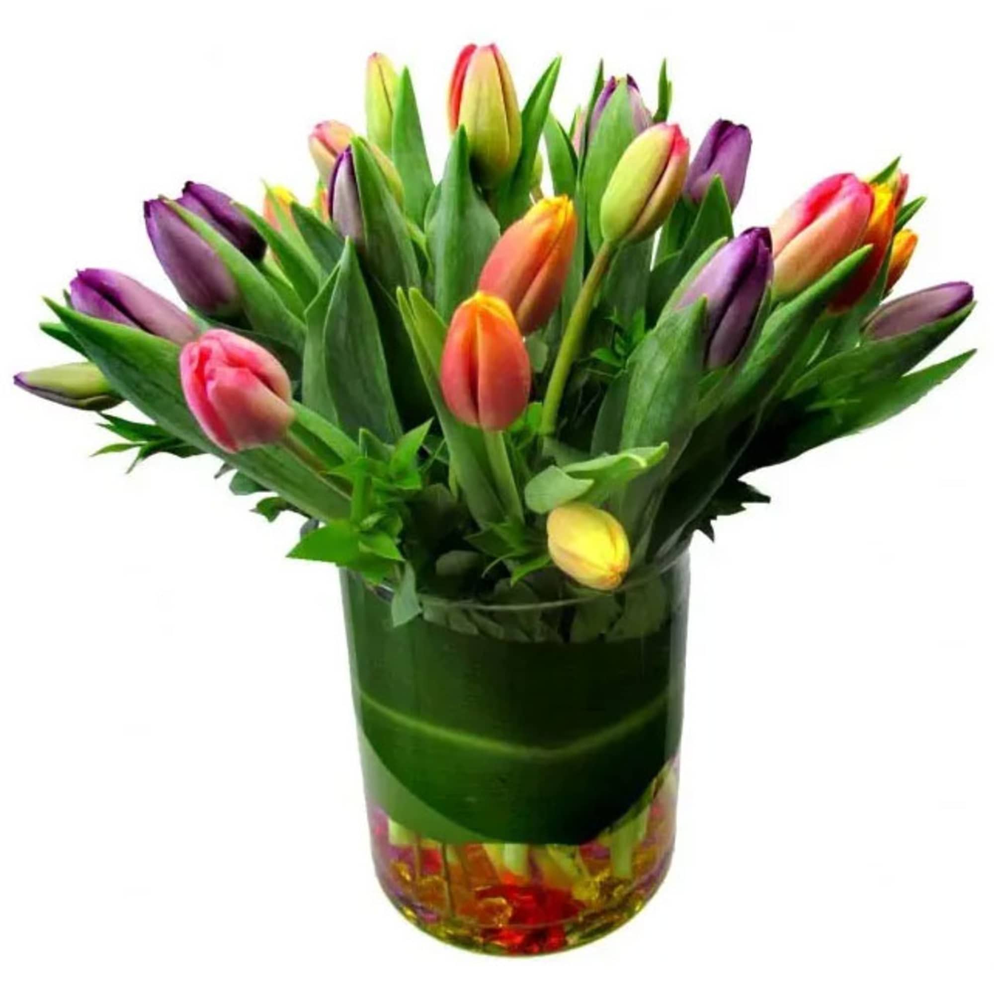 Splash of Color Tulip Bouquet &ndash; Fresh, Colorful &amp; Hand-Arranged

Brighten any space