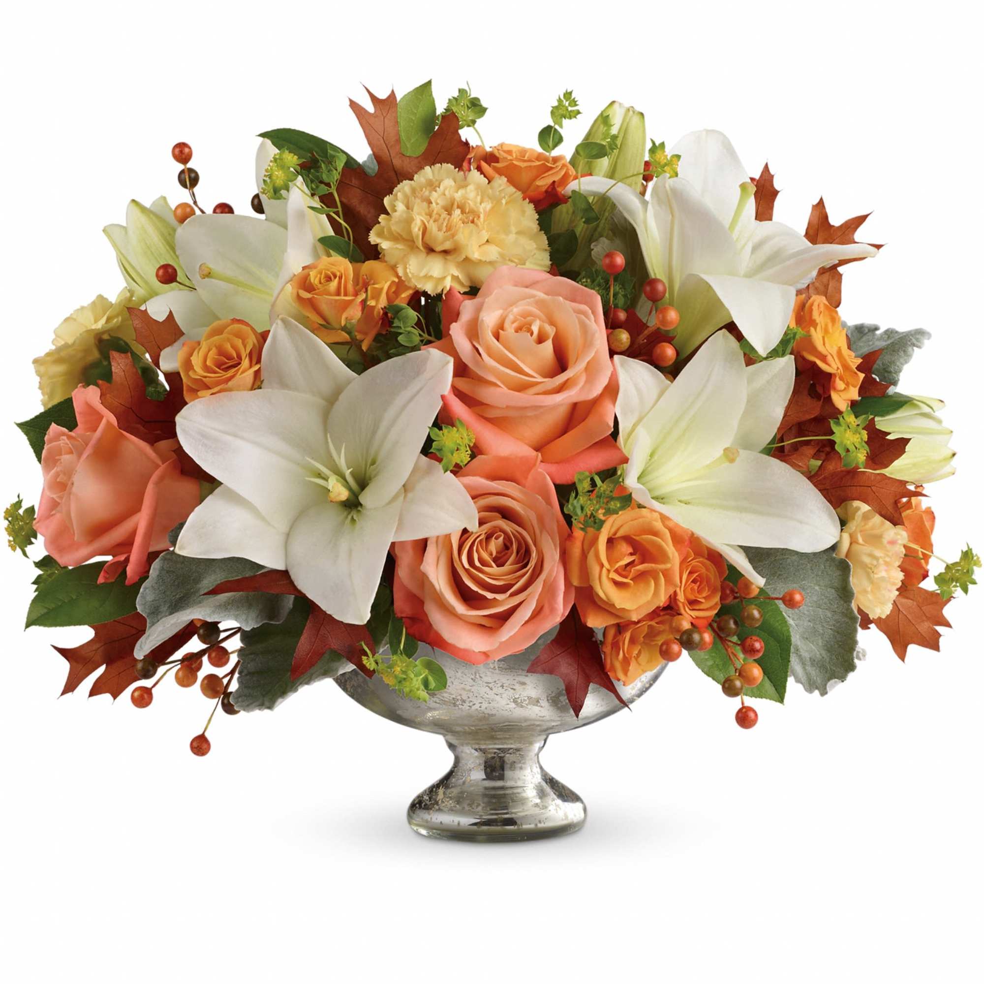 Autumn shimmer! Dress their fall table with this gorgeous, seasonal work of