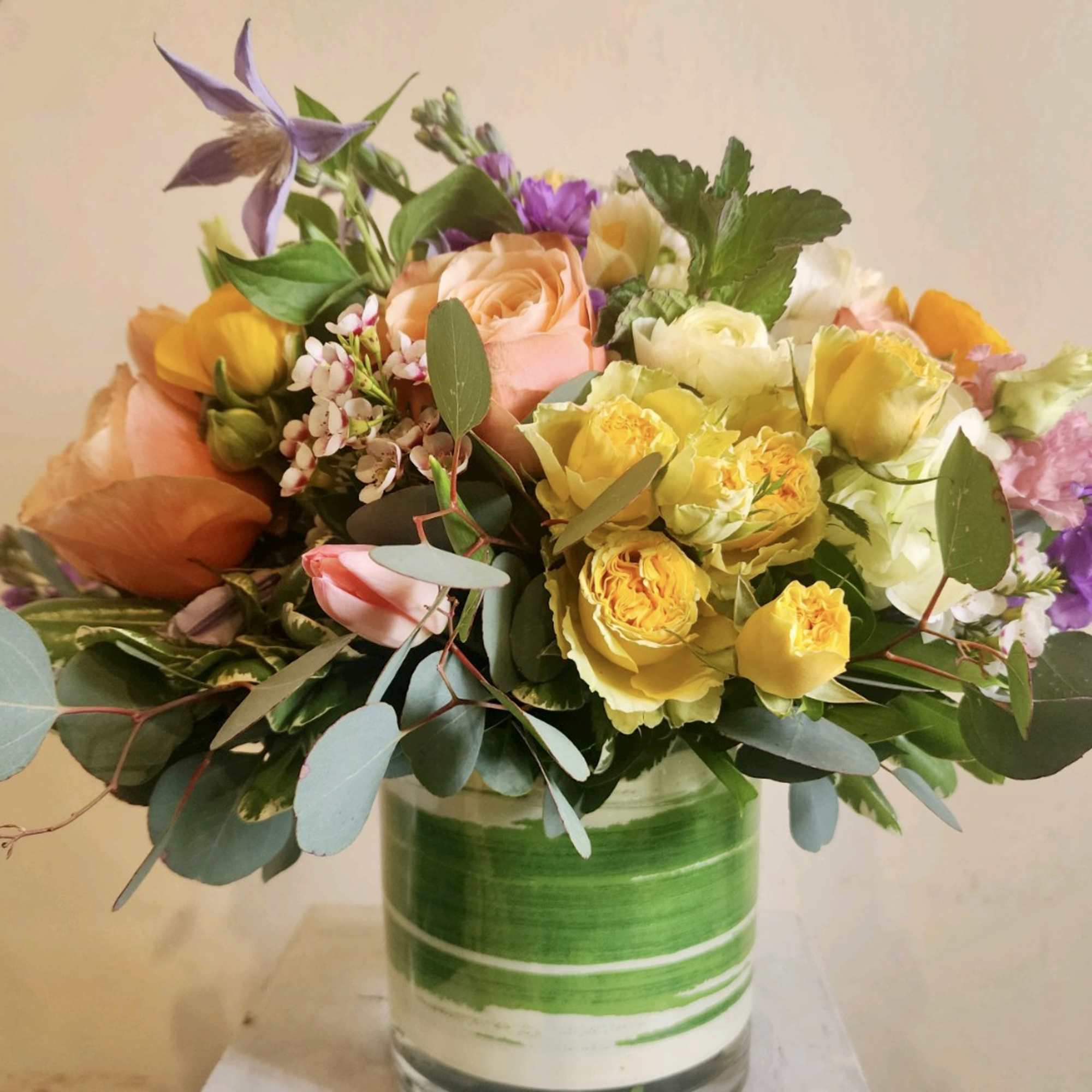 A collection of bright blooms in a fun range of colors, designed