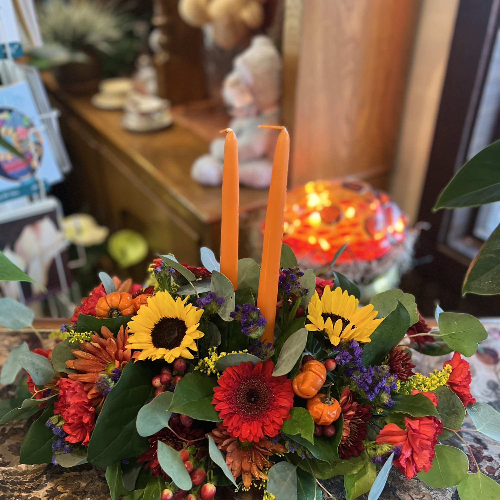 An assortment of warm fall blooms perfect to garnish your table during