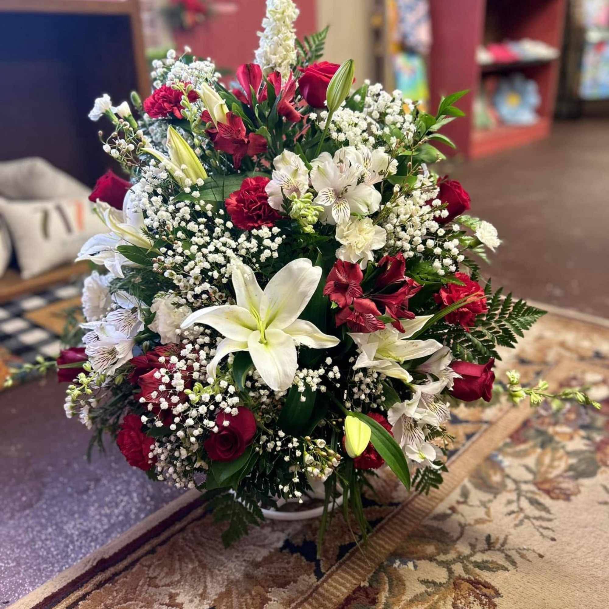 Our Fresh Sympathy Basket Arrangements are a beautiful way to offer comfort