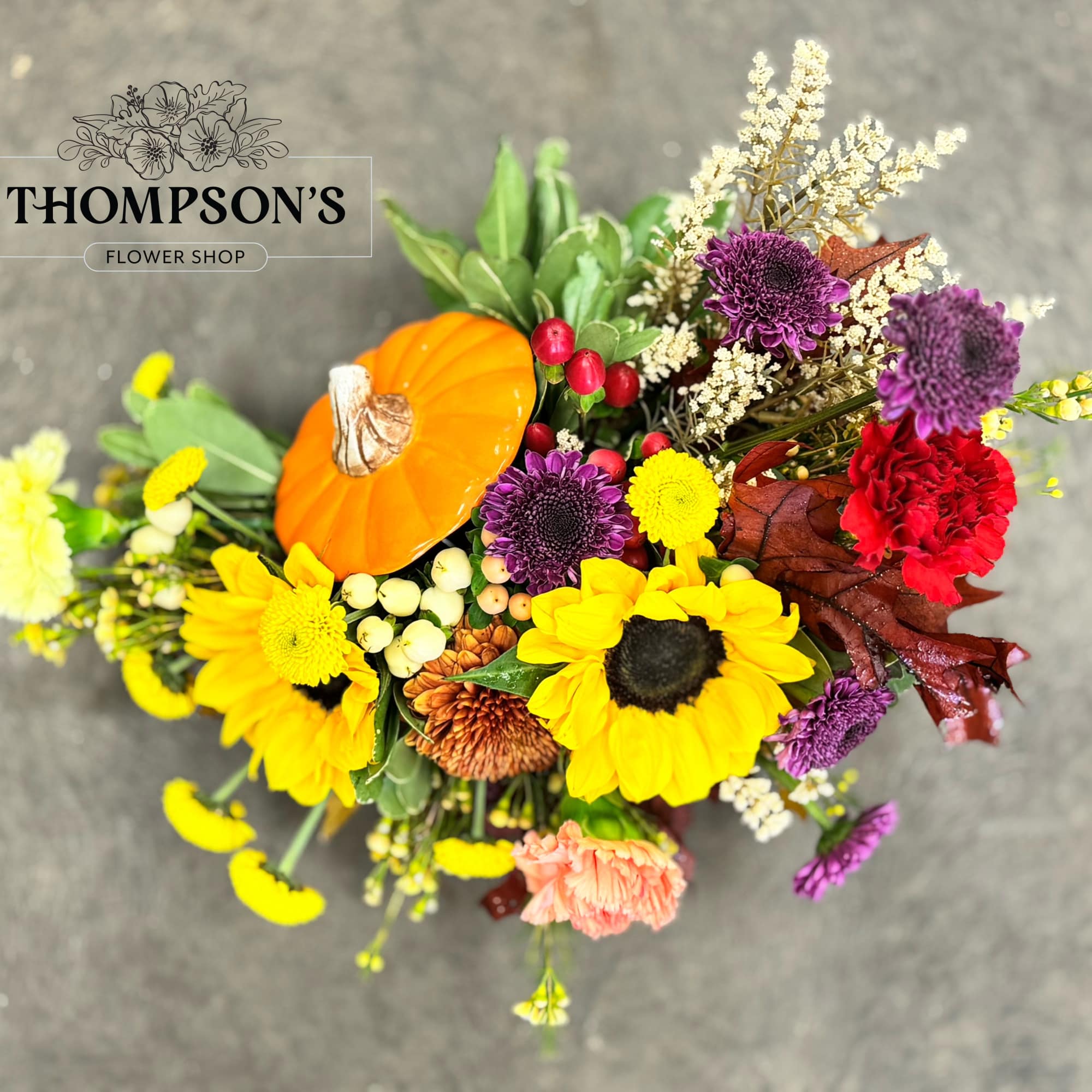 Celebrate the bounty of the season with the Harvest Pumpkin arrangement. Bursting Celebrate the bounty of the season with the Harvest Pumpkin arrangement. Bursting