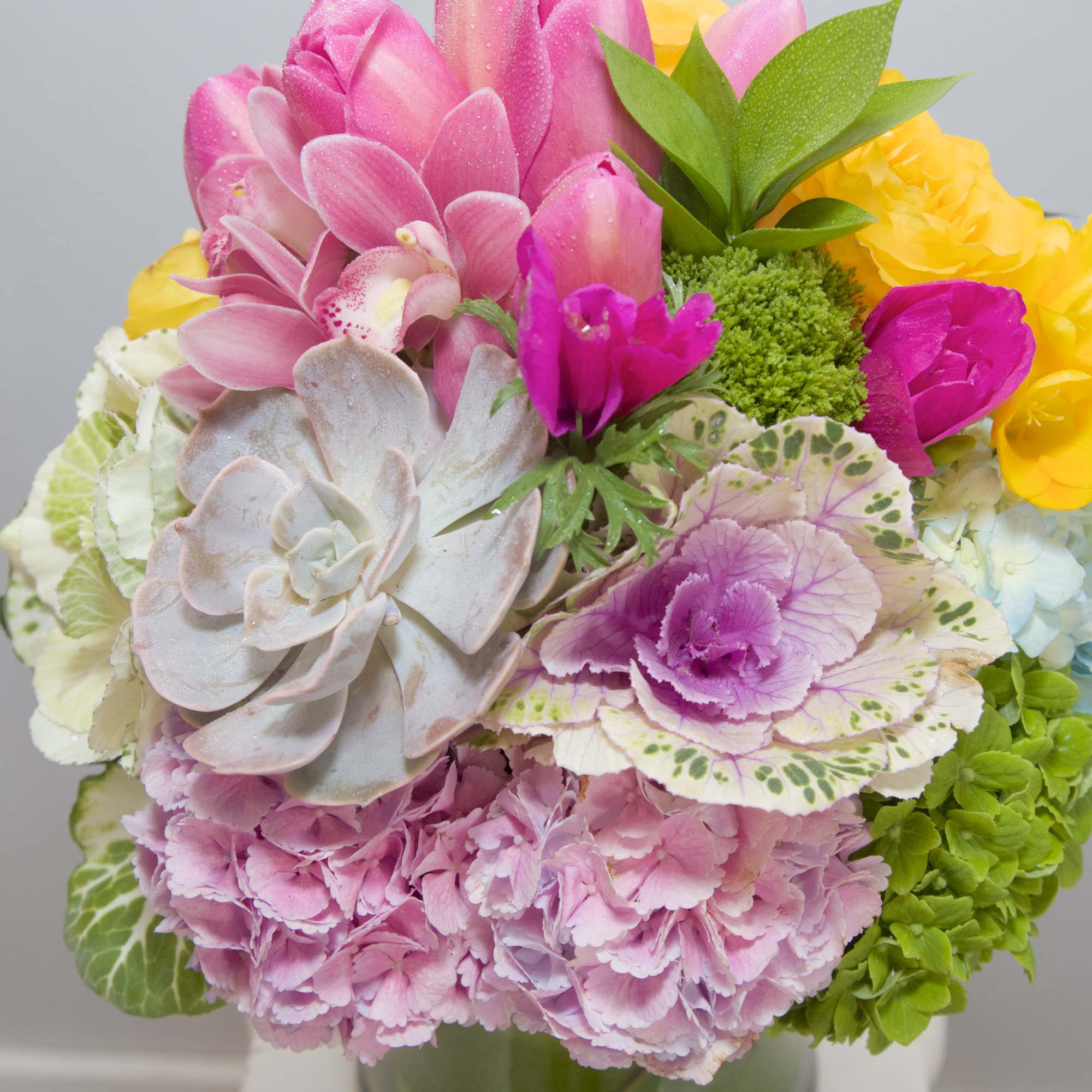 Lift your loved ones&#039; spirits with this brilliant arrangement of Succulents, Roses