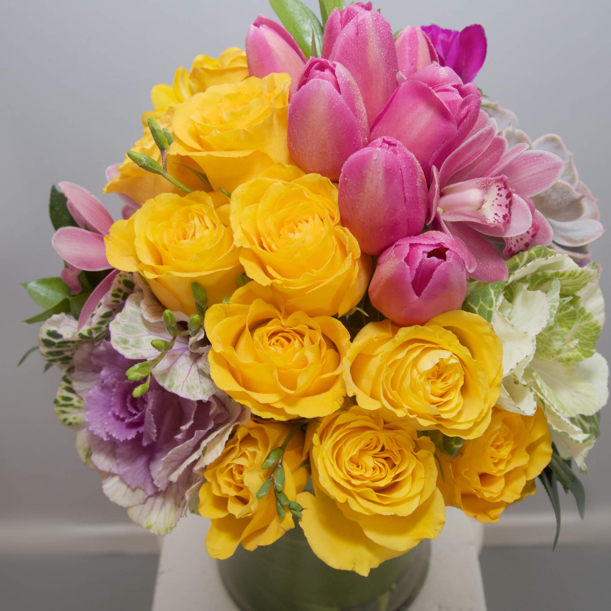 Lift your loved ones&#039; spirits with this brilliant arrangement of Succulents, Roses