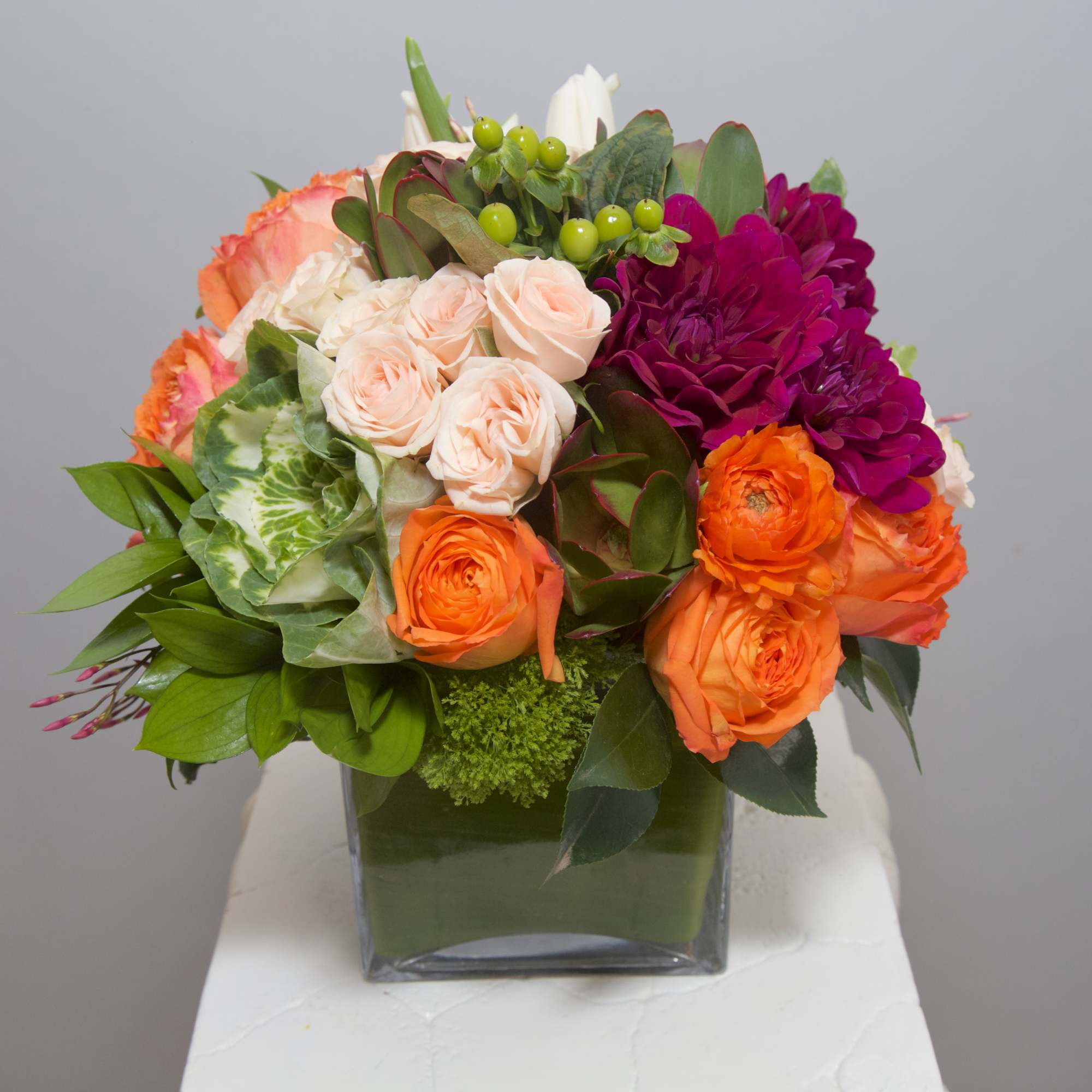 There&#039;s nothing like this bountiful arrangement of Dahlias, Succulents, Roses, Tulips and