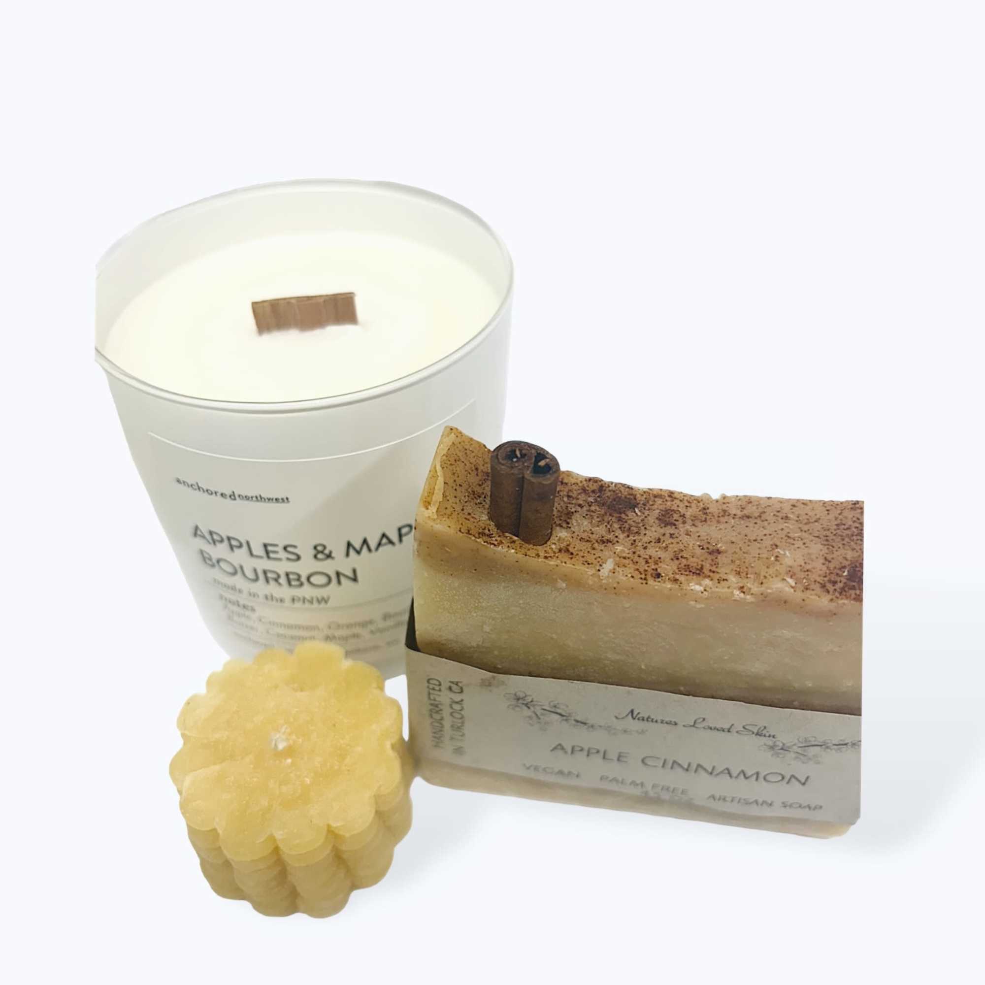Taste of Fall Gift Set.

Lit Rituals Mini Corn soy wax candle 
Notes: