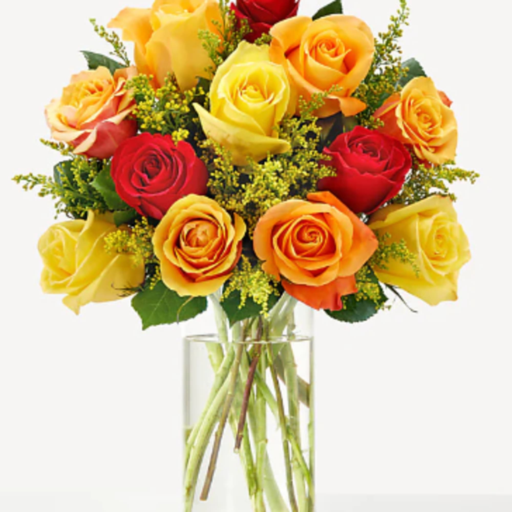 Turn up the heat with this bold bouquet of stunning roses in