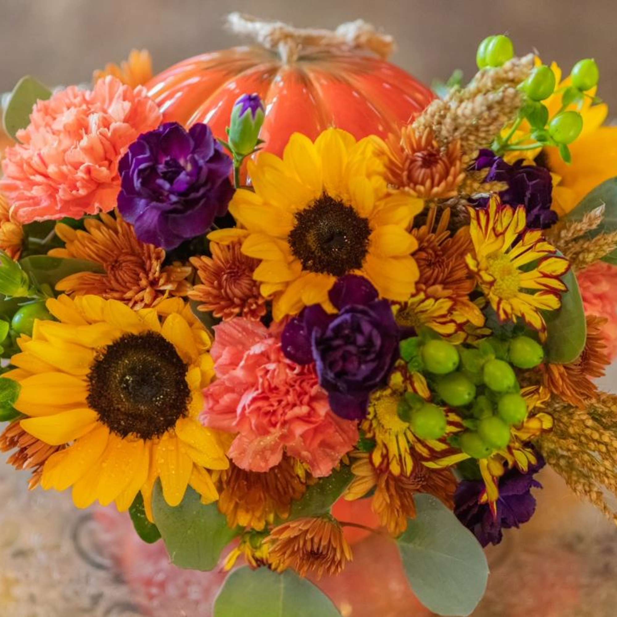 Send someone a touch of Autumn in this festive pumpkin keepsake.