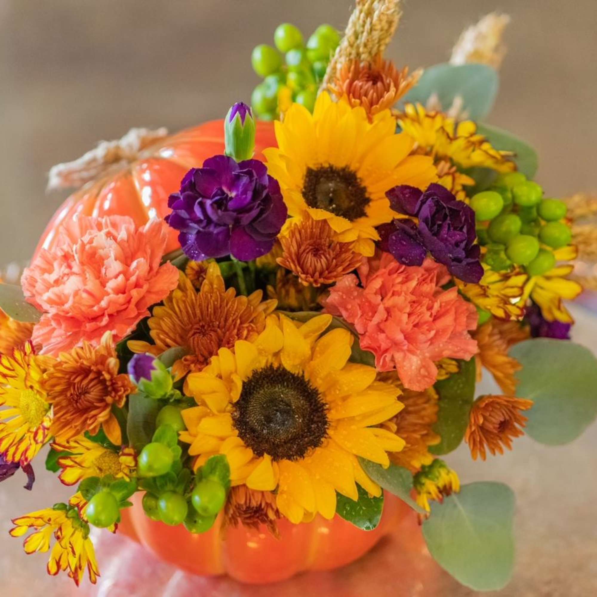 Send someone a touch of Autumn in this festive pumpkin keepsake.