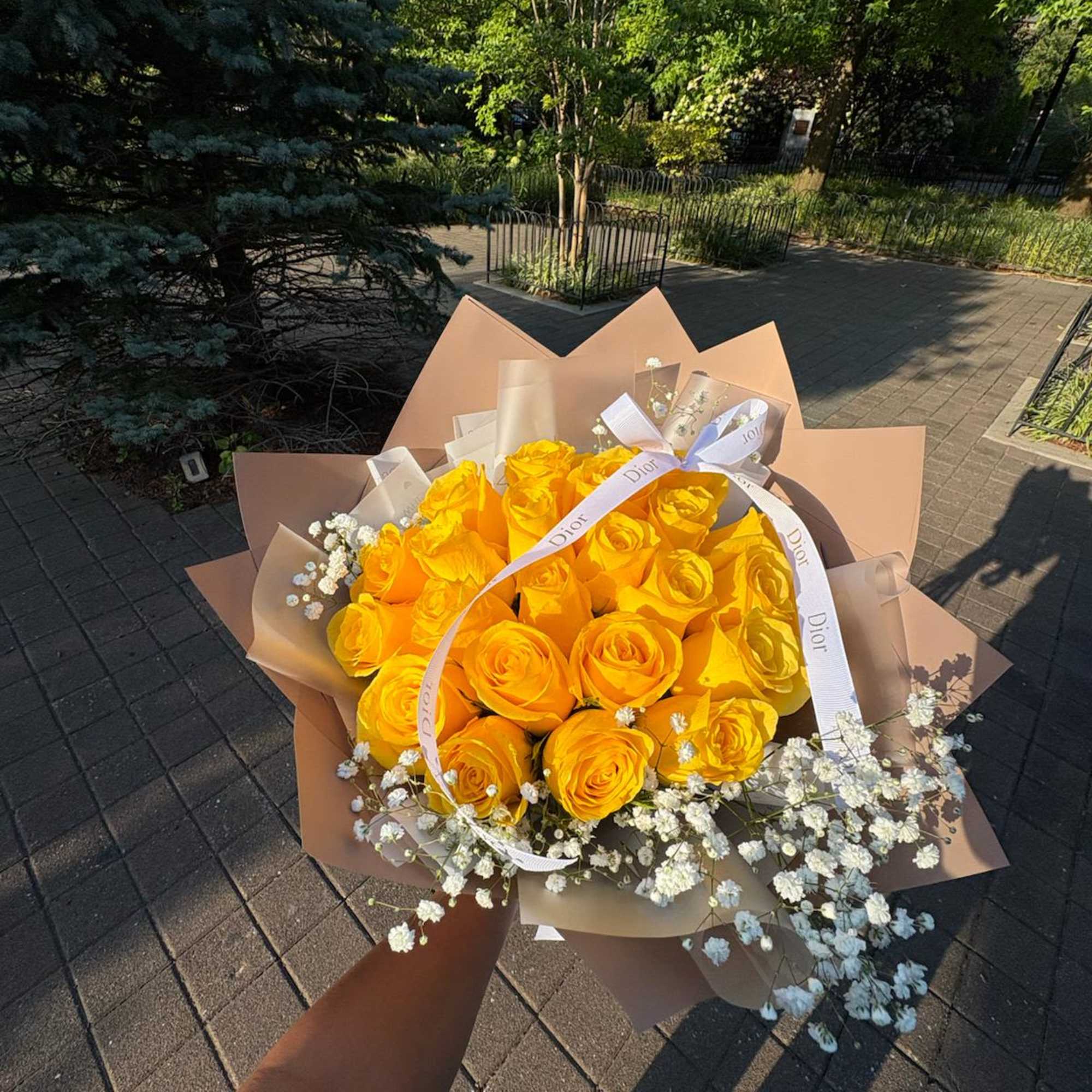 A radiant bouquet of 24 yellow roses, symbolizing joy, friendship, and warmth.
