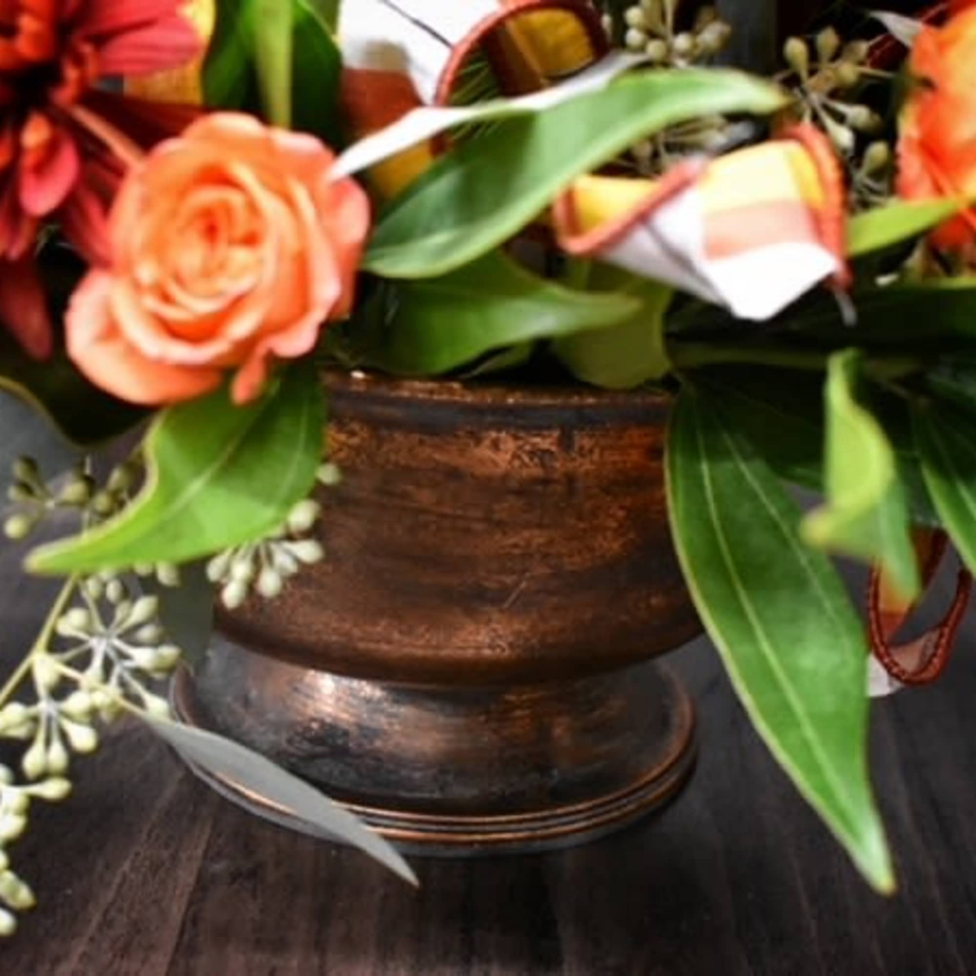 This lush and full arrangement is great for your thanksgiving dining room... This lush and full arrangement is great for your thanksgiving dining room...