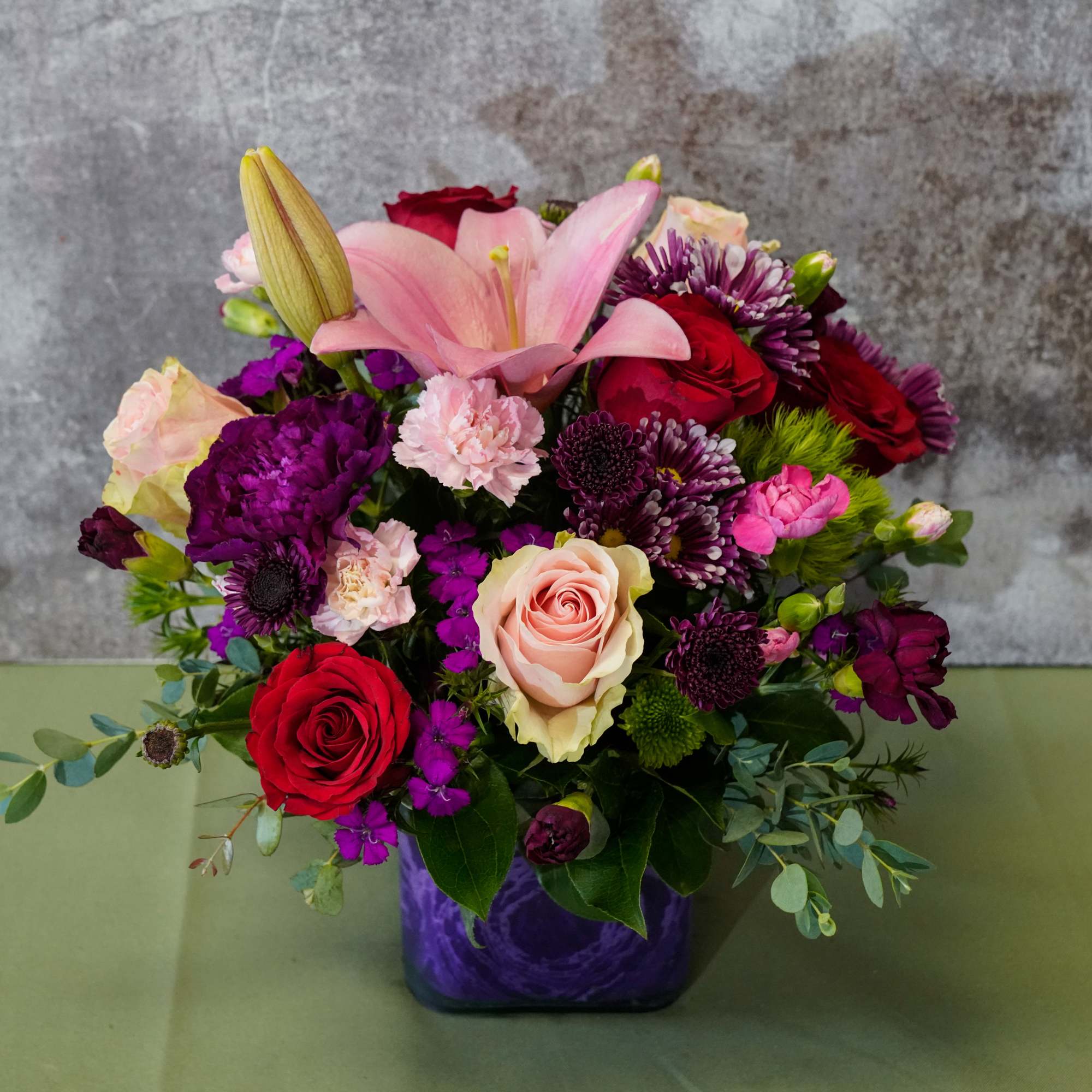 Recipe: Pink Asiatic Lilies, Pink and Red Roses, Sweet Williams, Pink Mini