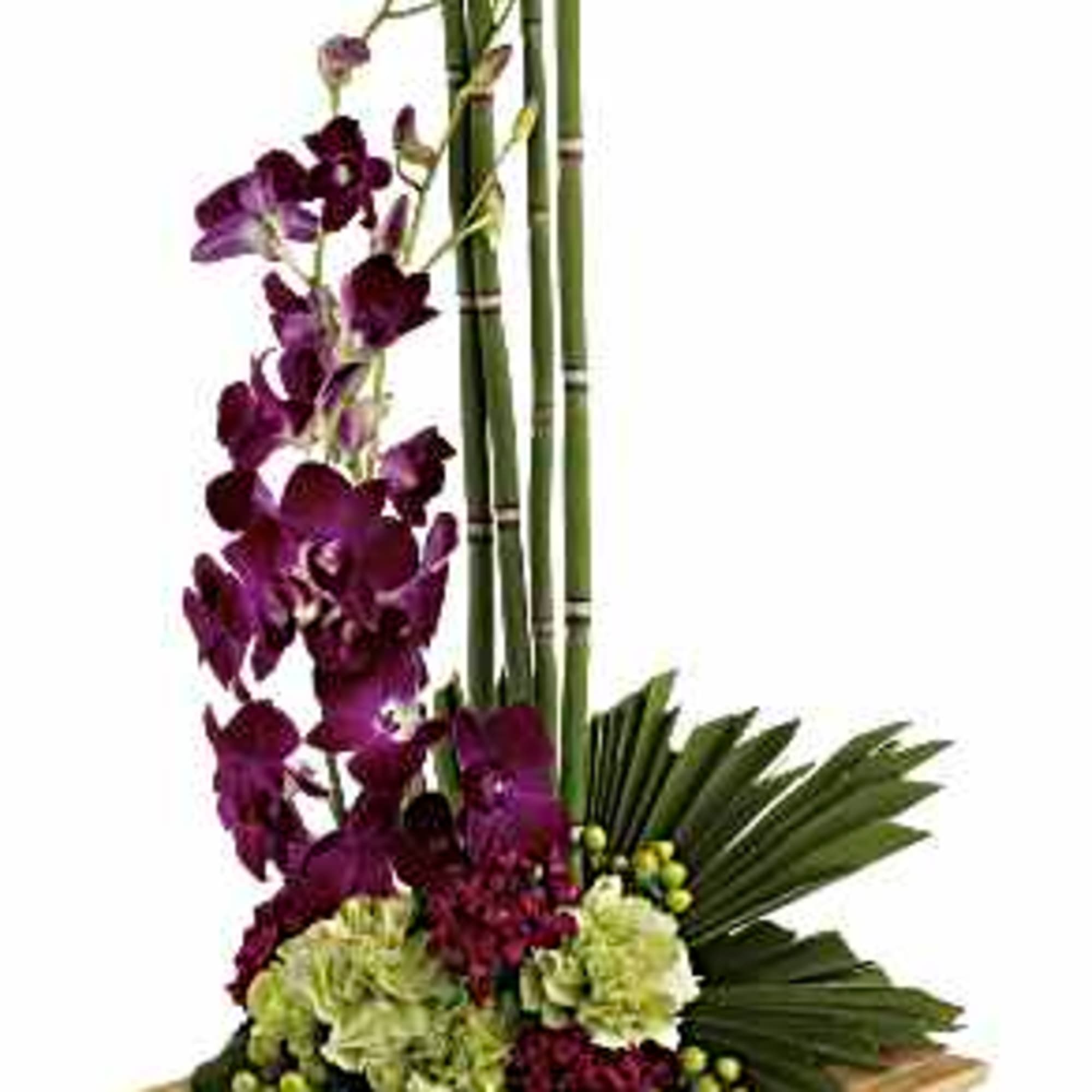 Artistry, indeed. Looking more like modern sculpture than a floral arrangement, this