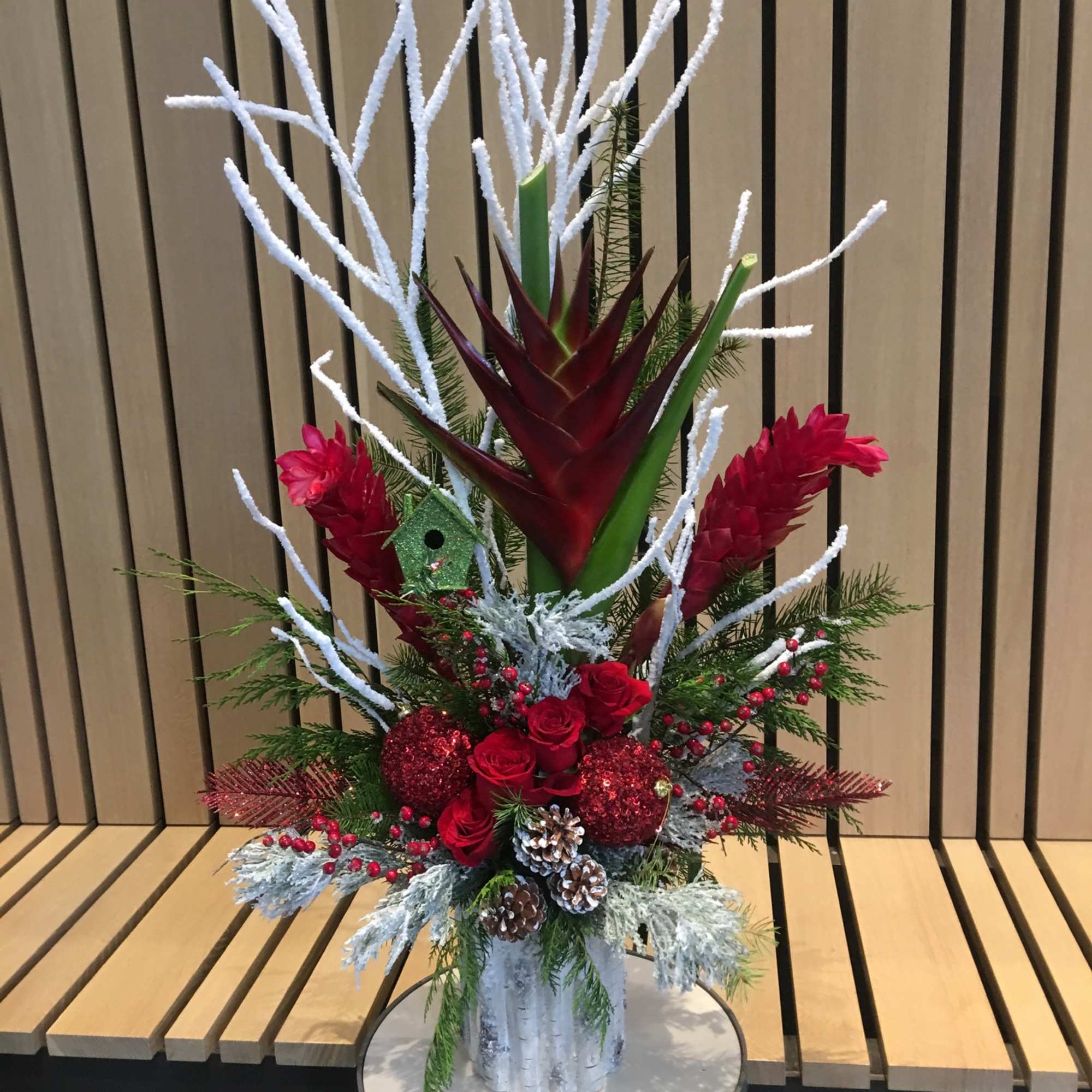 This amazing Xmas design was created with fresh
Cedar and Christmas pine collectionred