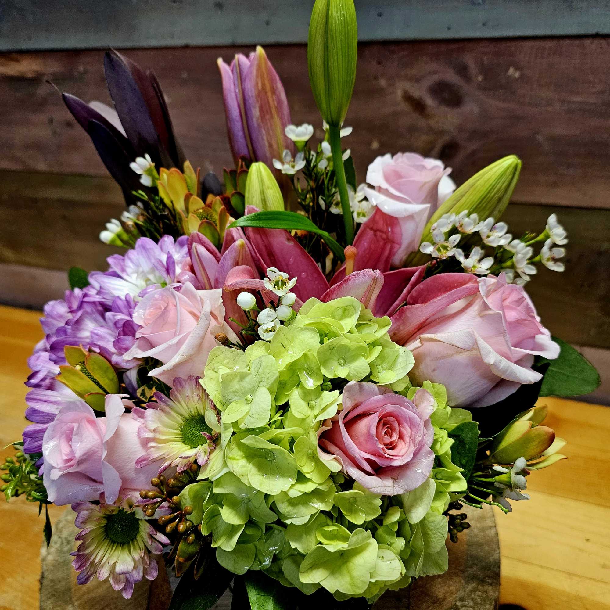  A beautiful box is full of the freshest flowers available. 