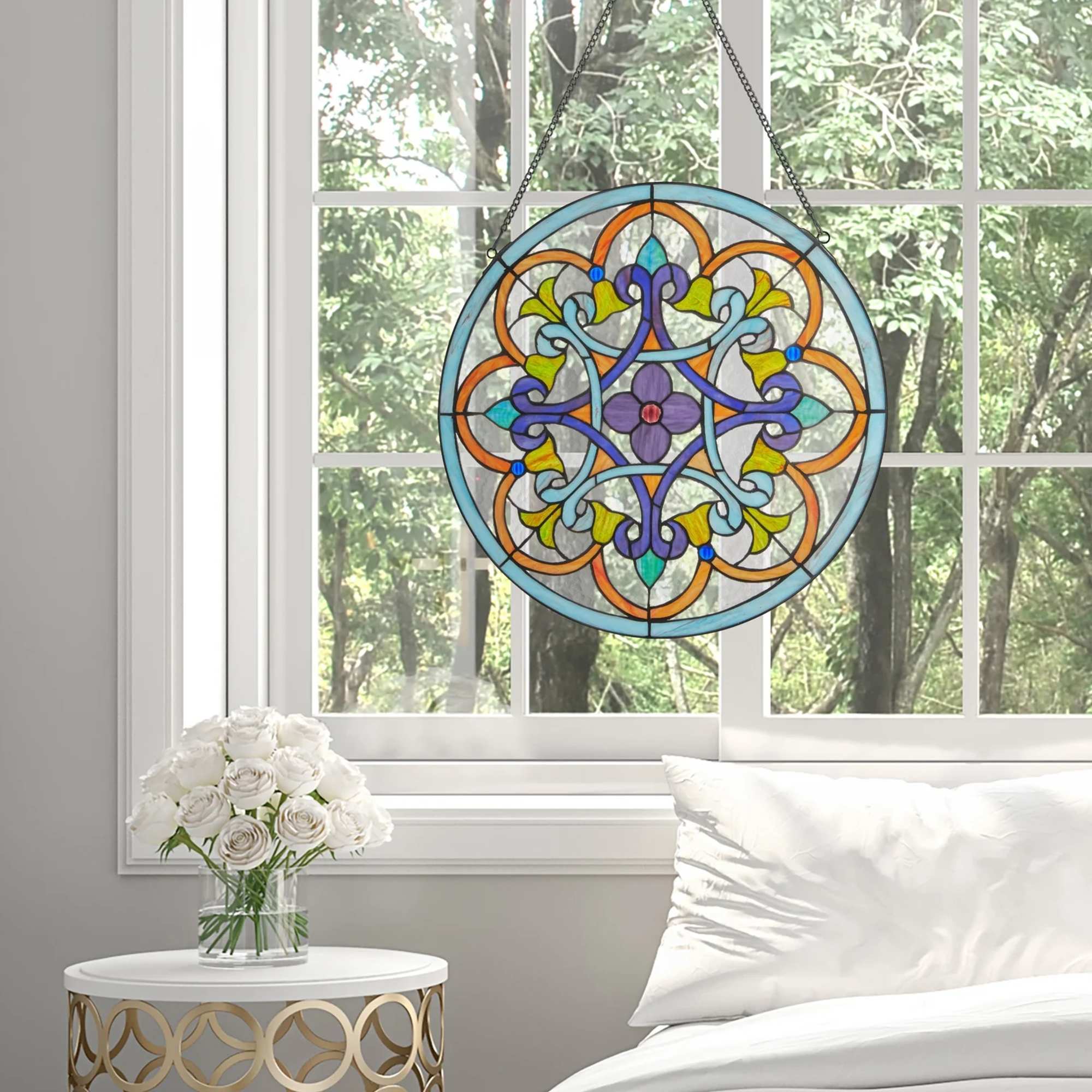 Make a statement in any room with this magnificent 20.5&rdquo;H Martha Multicolored